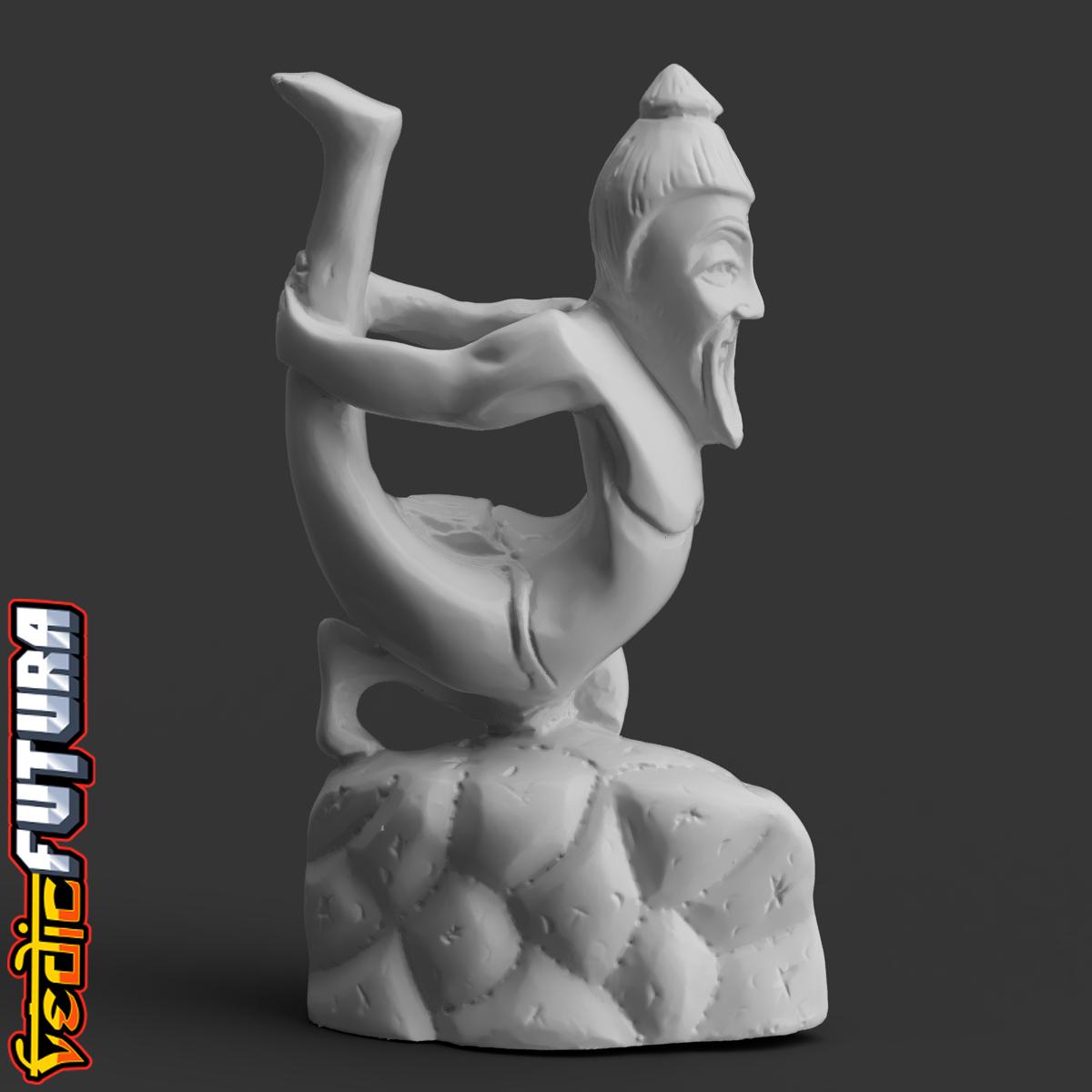 Yoga Guru in Ardha-Dhanurasana (Half-Bow Posture) 3d model