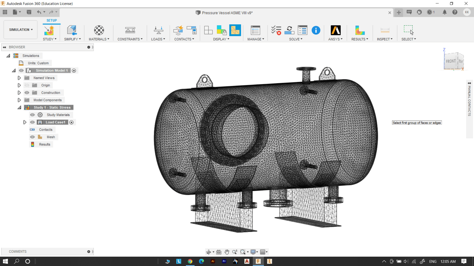 Pressure Vessel ASME VIII - Mesh of PV - 3d model