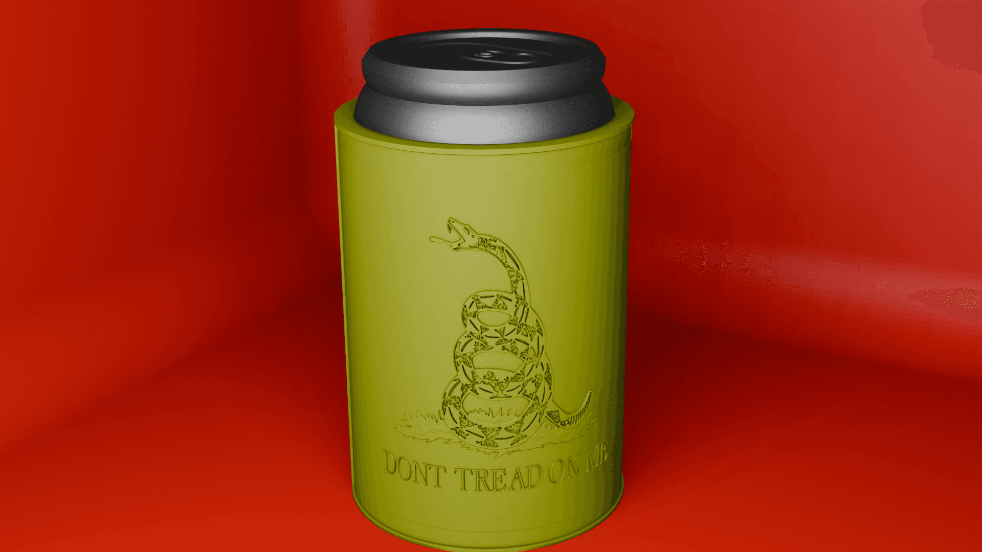 Gadsden Flag Can Holder / Koozie 3d model