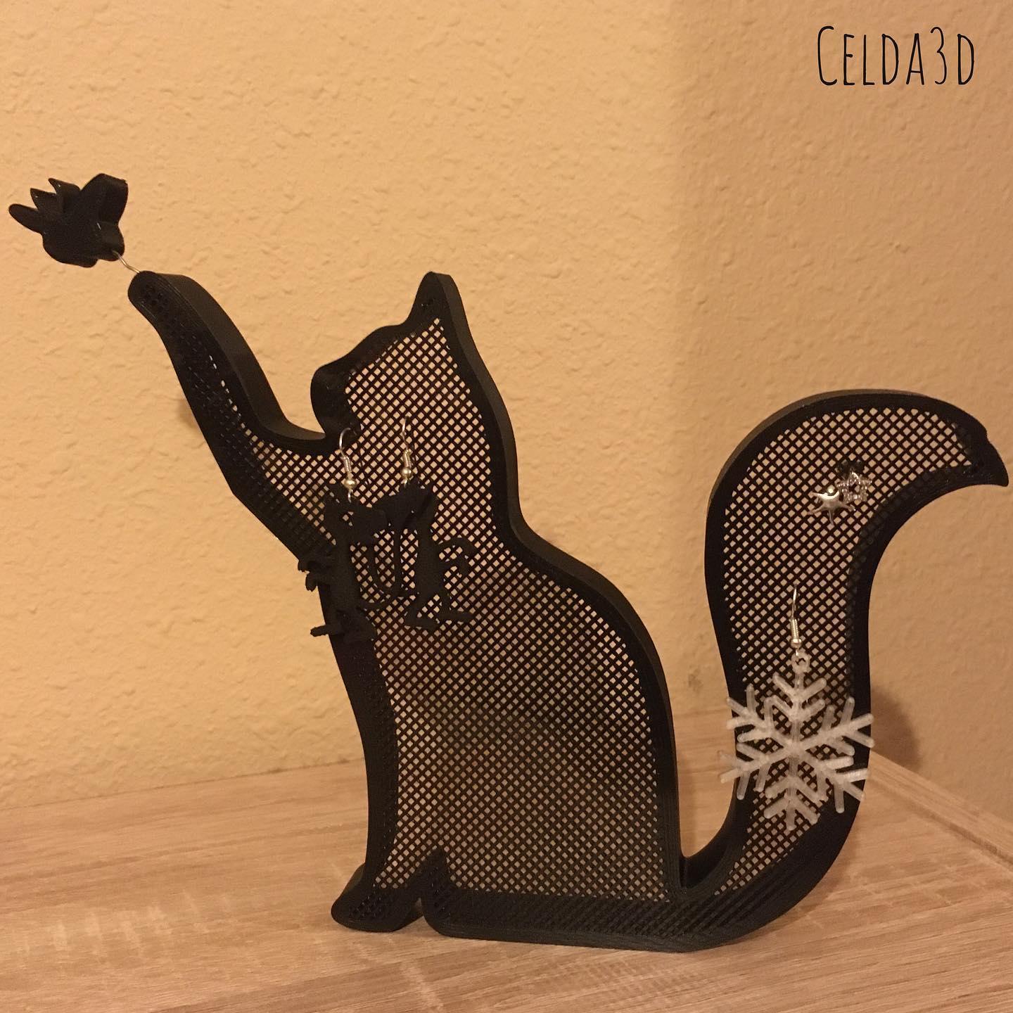 Cat earrings holder 3d model