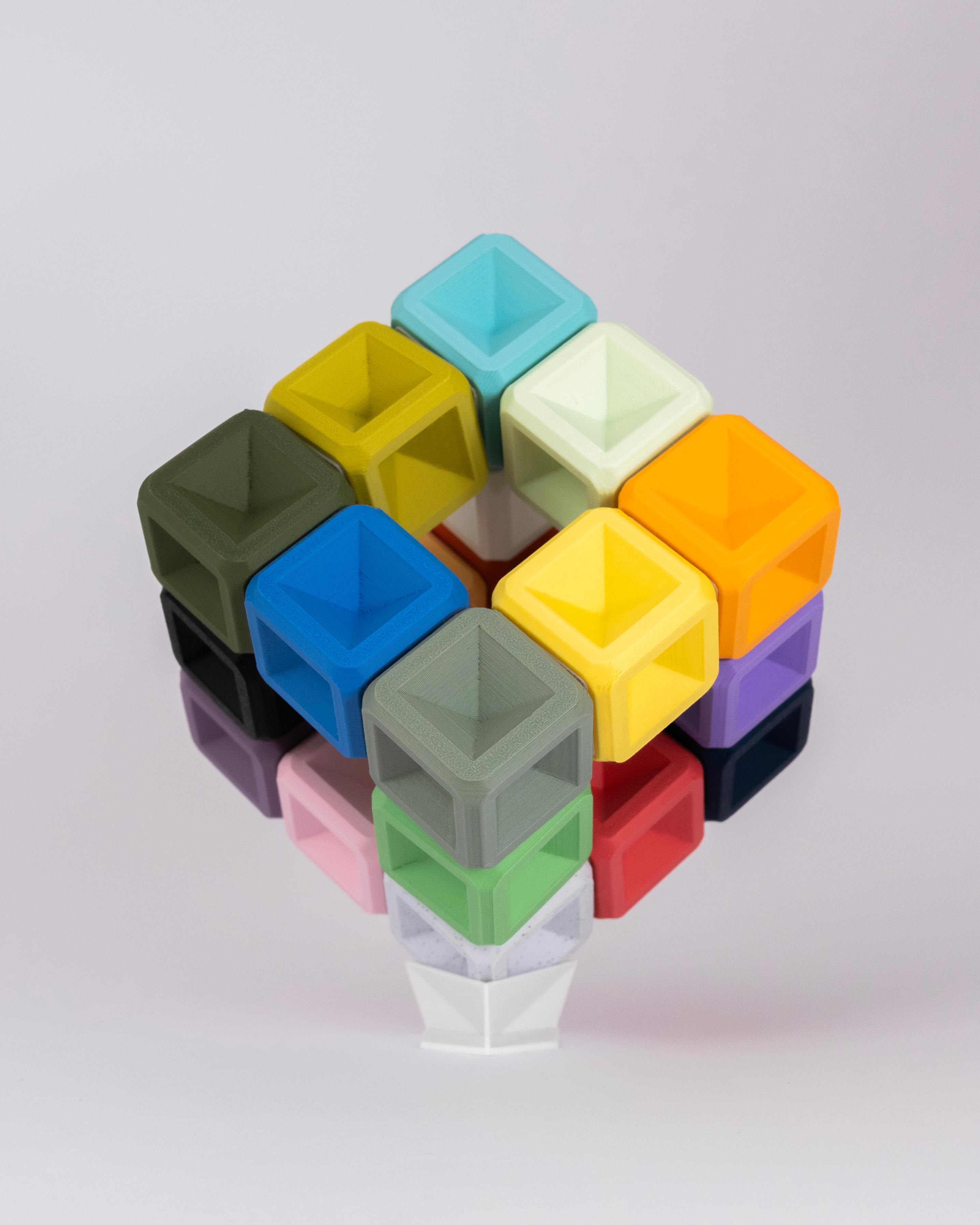 Force Field Puzzle 3x3 Wireframe Cube 3d model