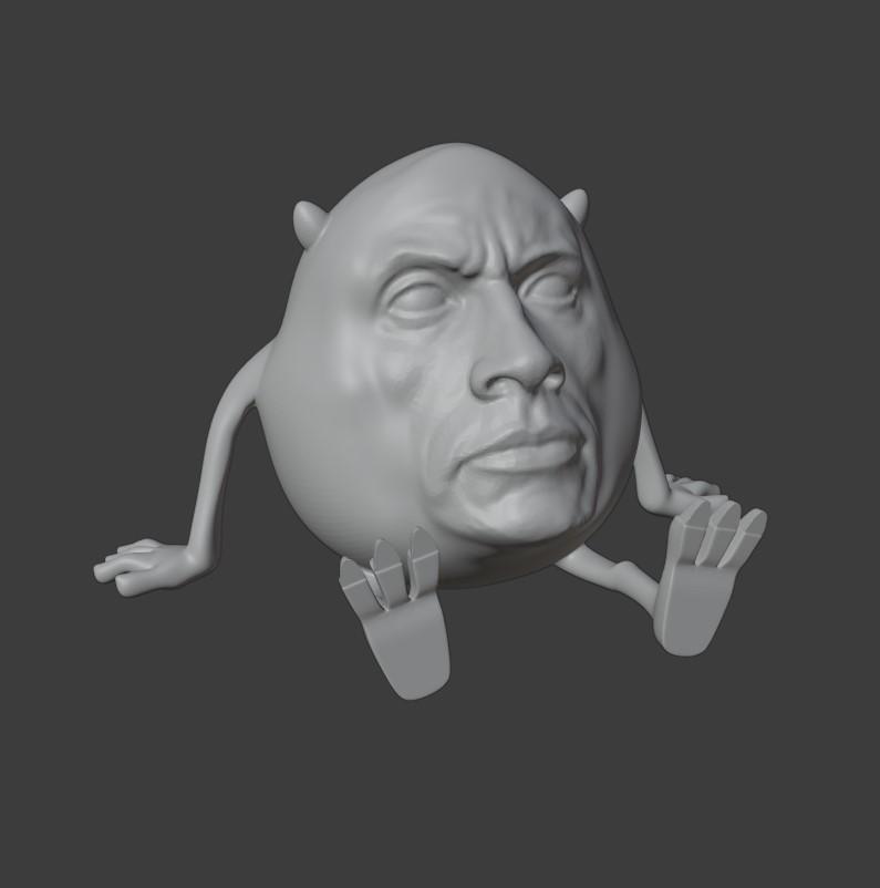 Mike Rockzowski (Mike Wazowski + The Rock) - Support Free 3d model