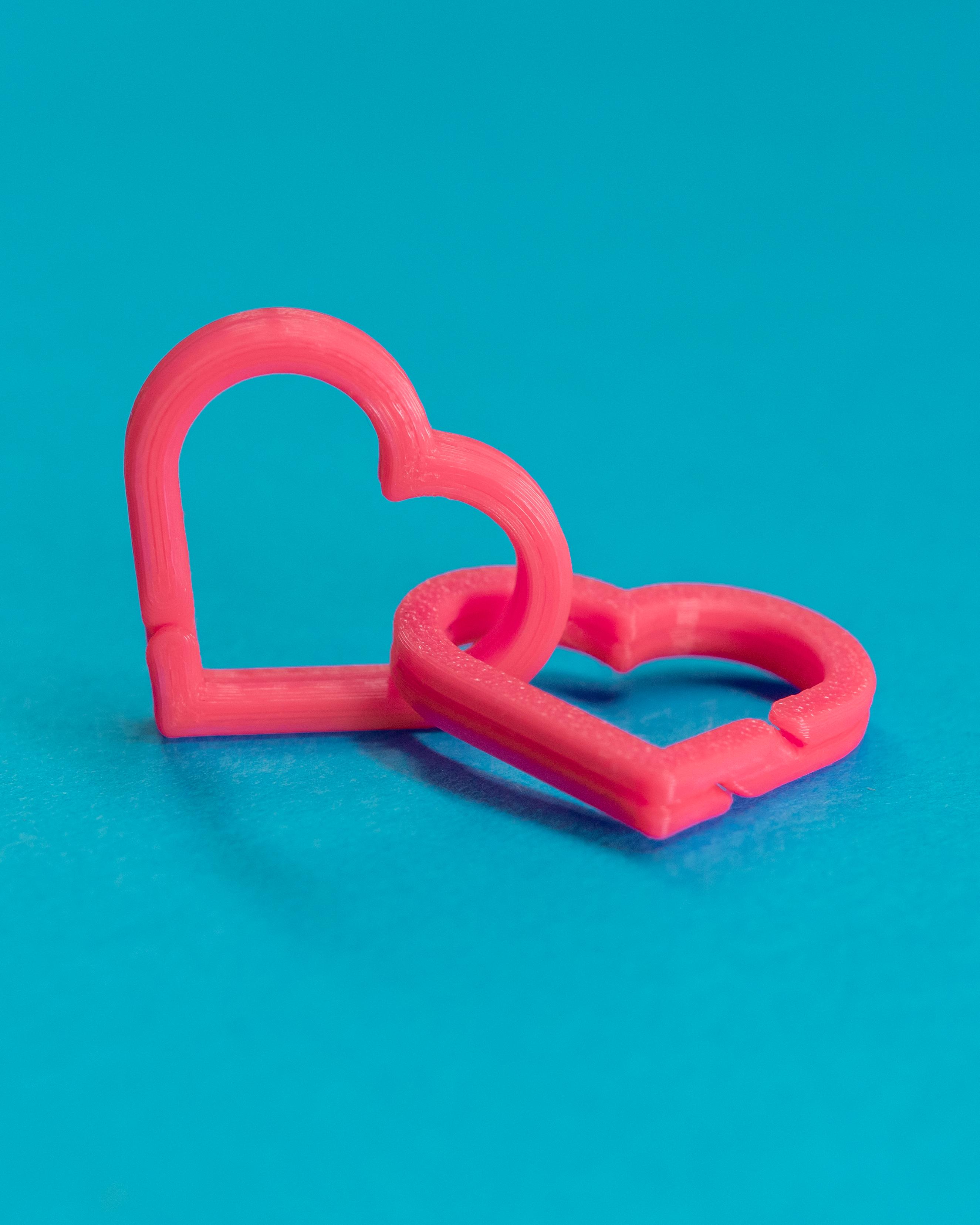 EZPZ Keyring Heart 1" // Keychain Ring 3d model