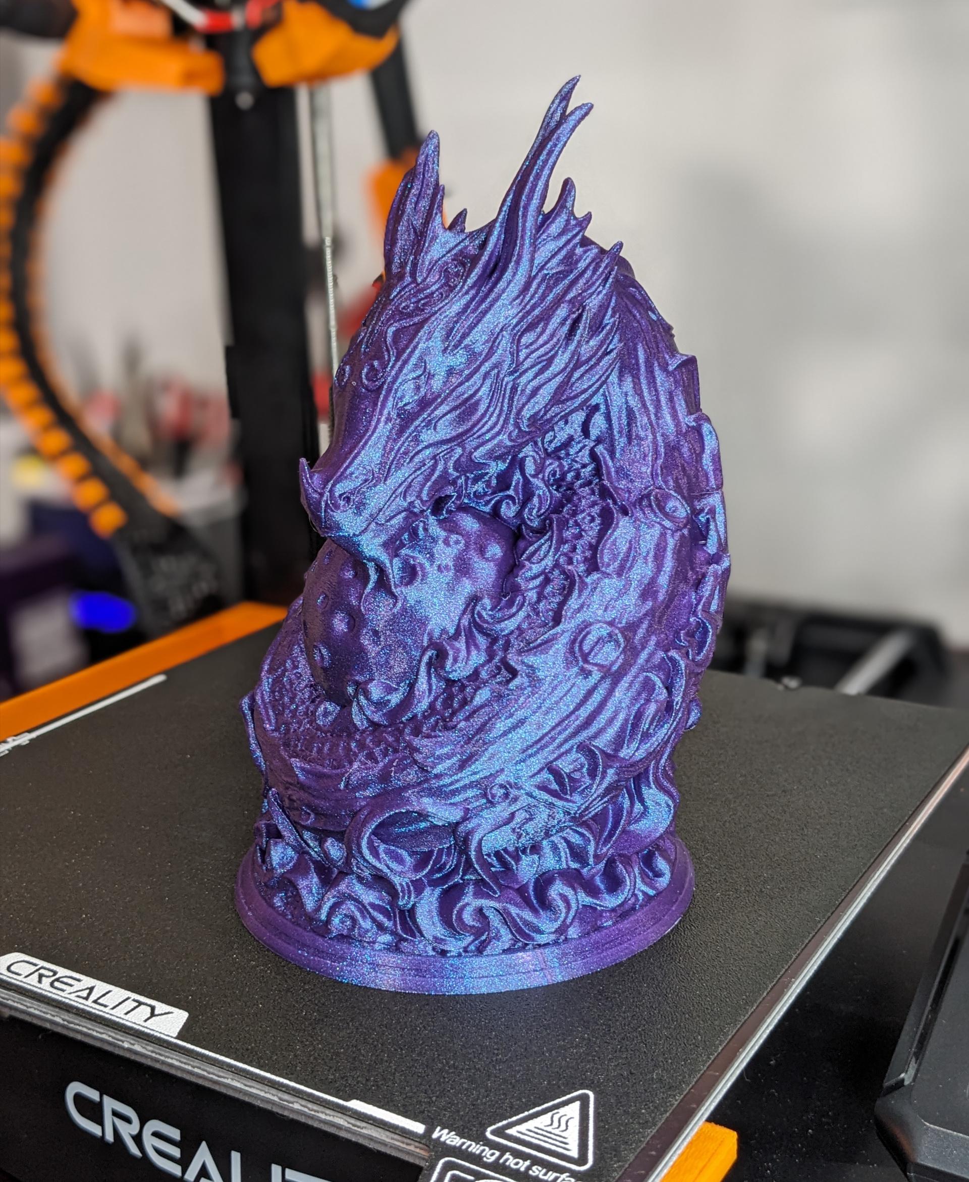 Moon Dragon bust - (Pre-Supported) - Made on an Ender 3 V3 KE - 3d model