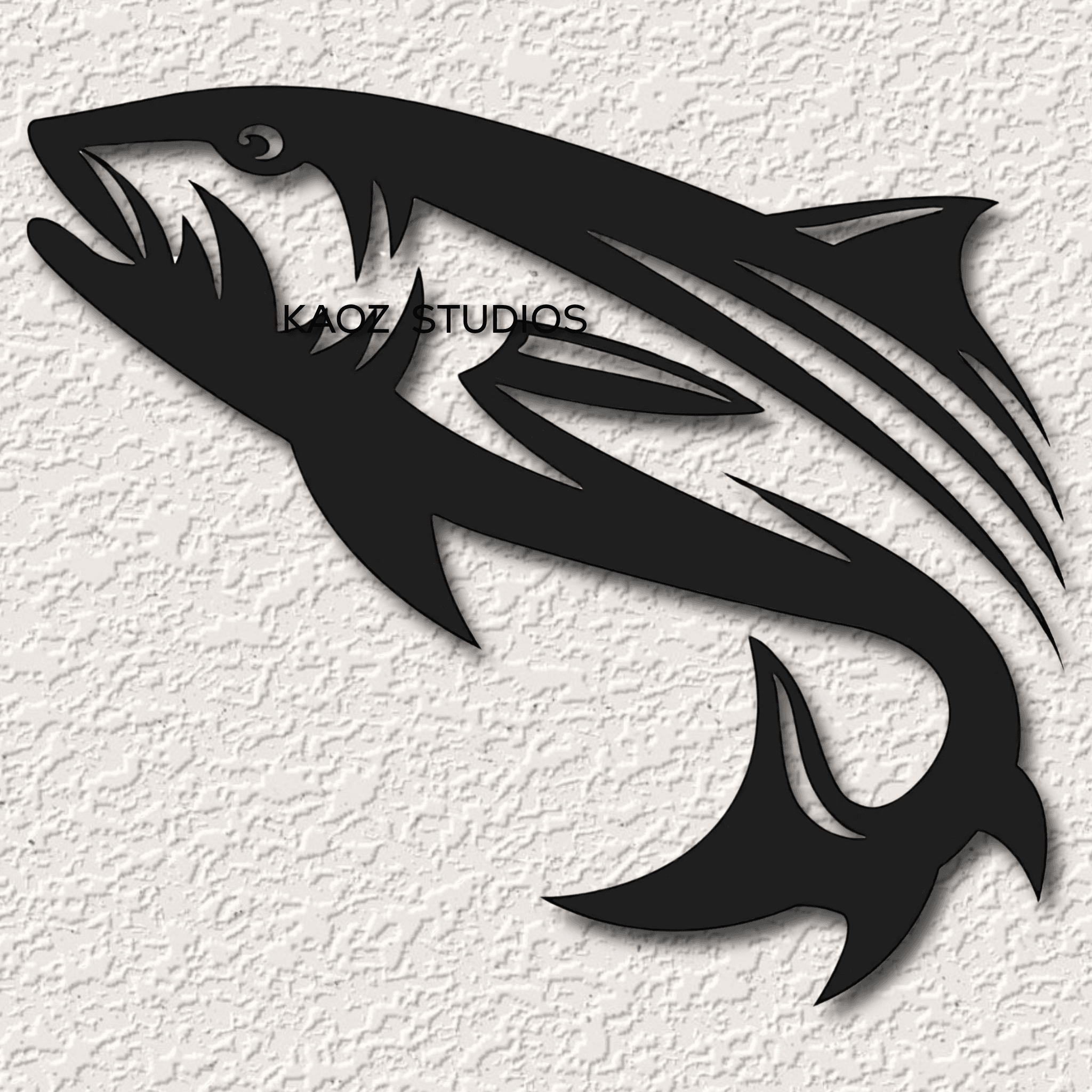 fish wall art trout wall decor fishing decoration 2d animal 3d model