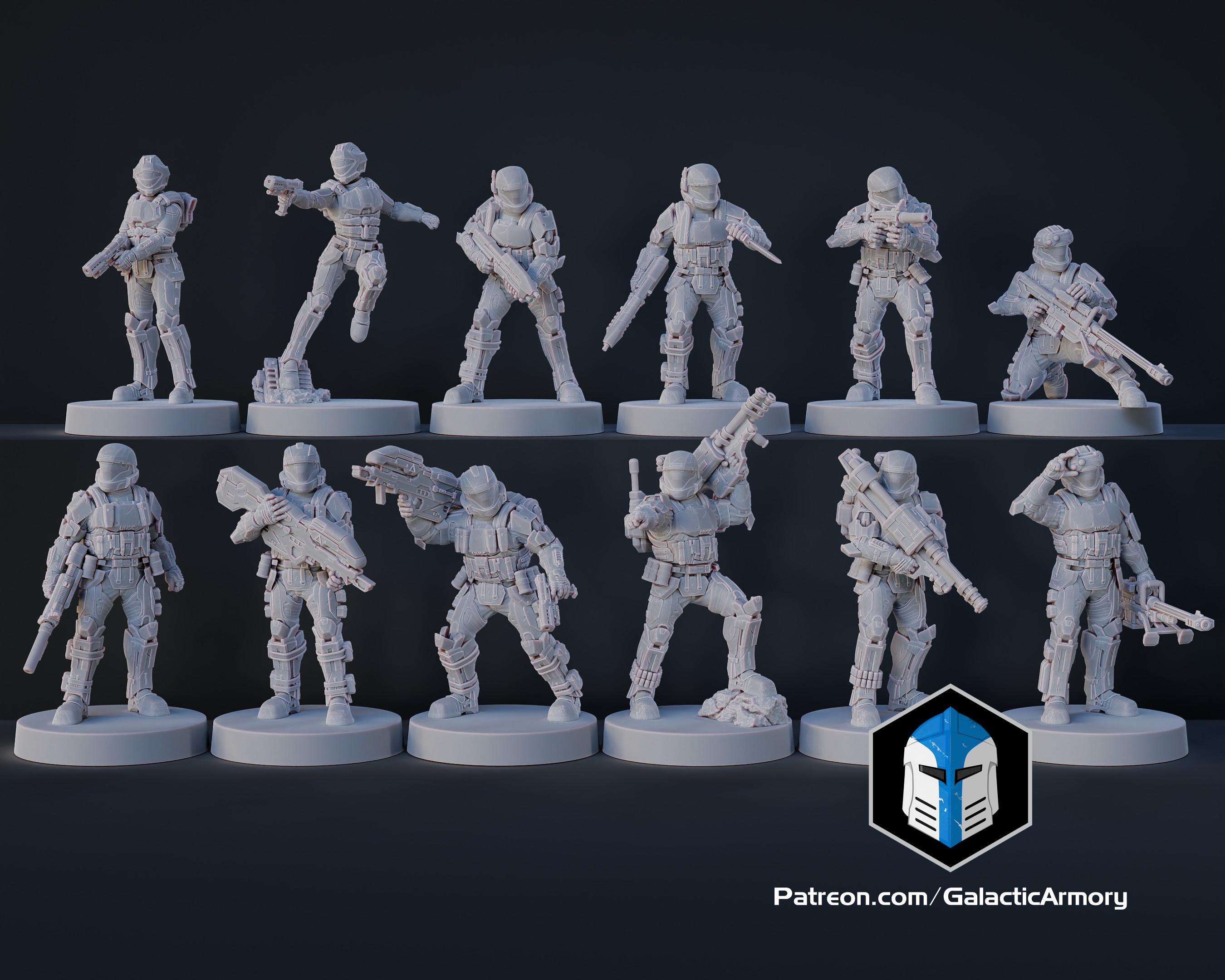 1:48 Scale Halo Alpha 9 ODST Miniatures - 3D Print Files 3d model