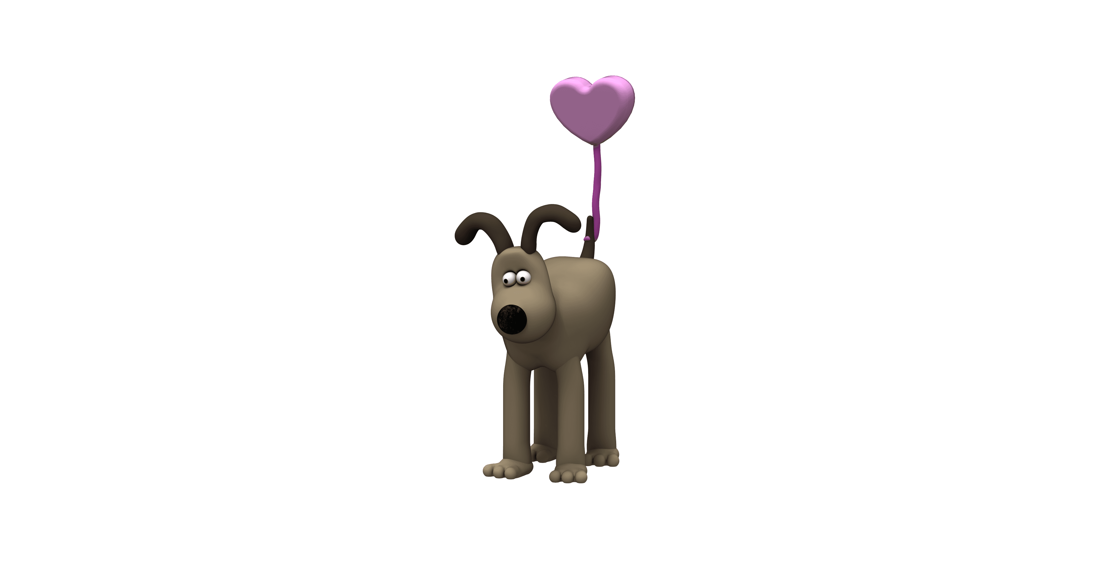 Gromit with heart balloon 3d model