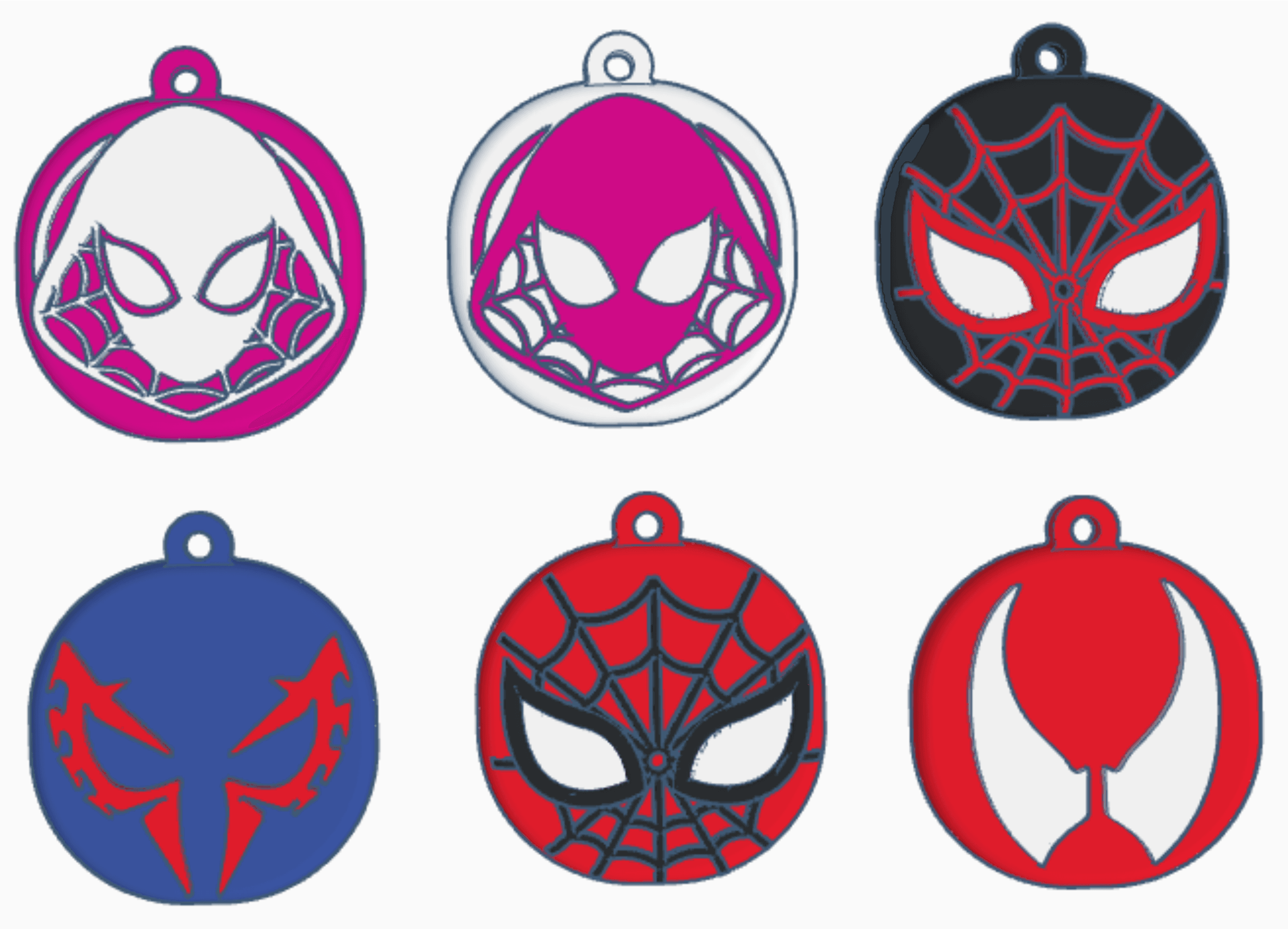 SPIDER MULTIVERSE 6 PERSONAJES 3d model