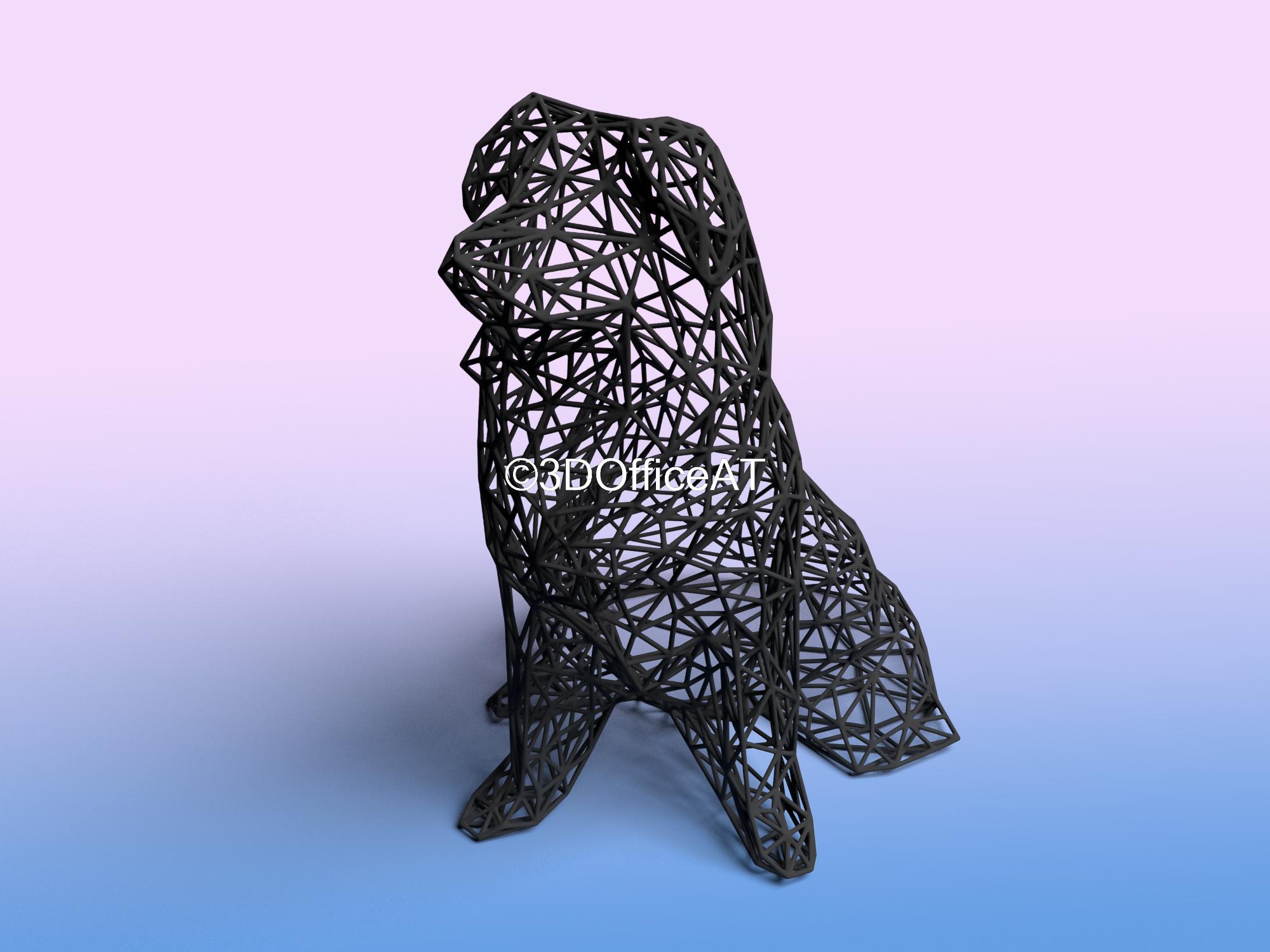 COLLIE DOG - WIRE ART - SLA PRINT 3d model