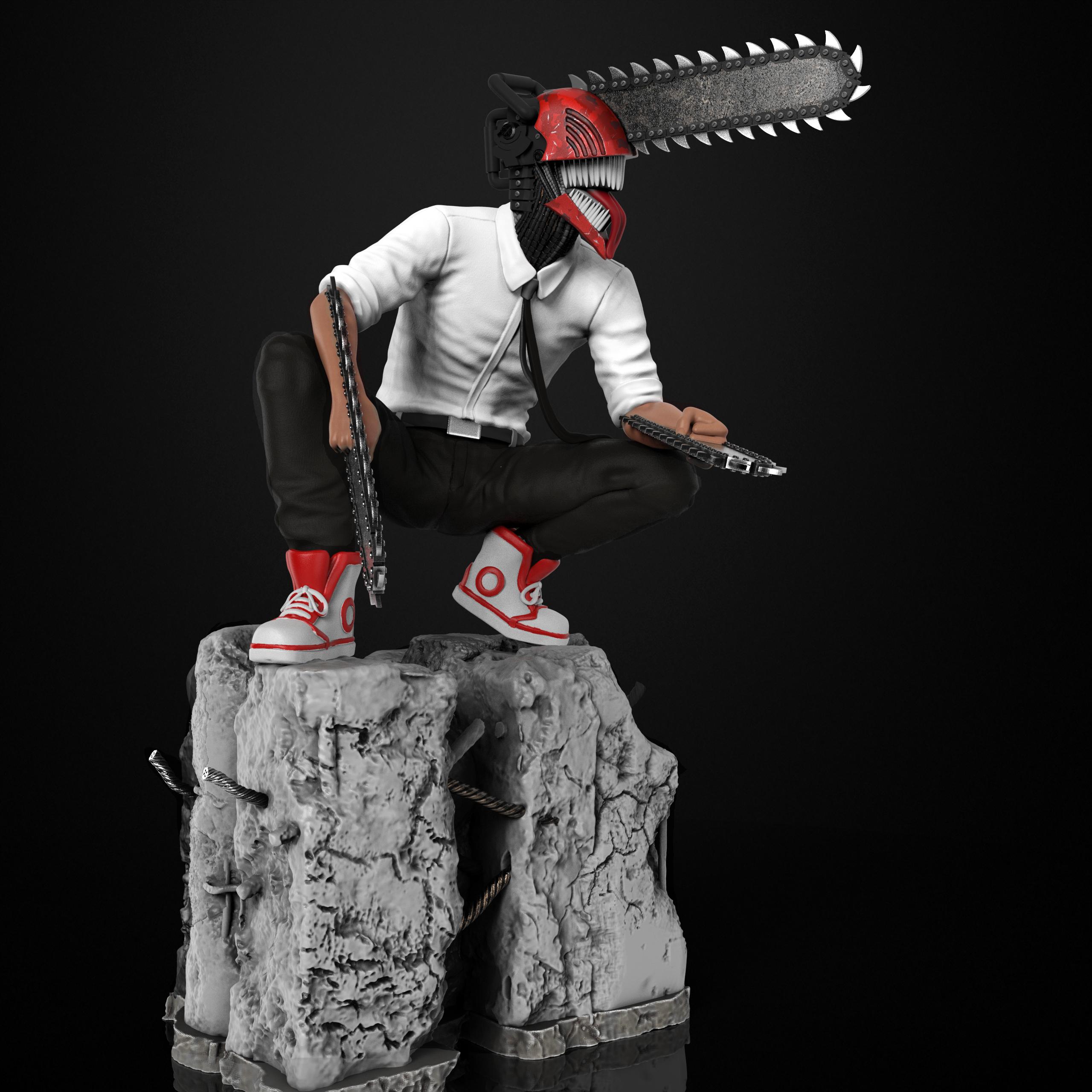 Chainsaw Man Figure (Pre-Supported) 3d model