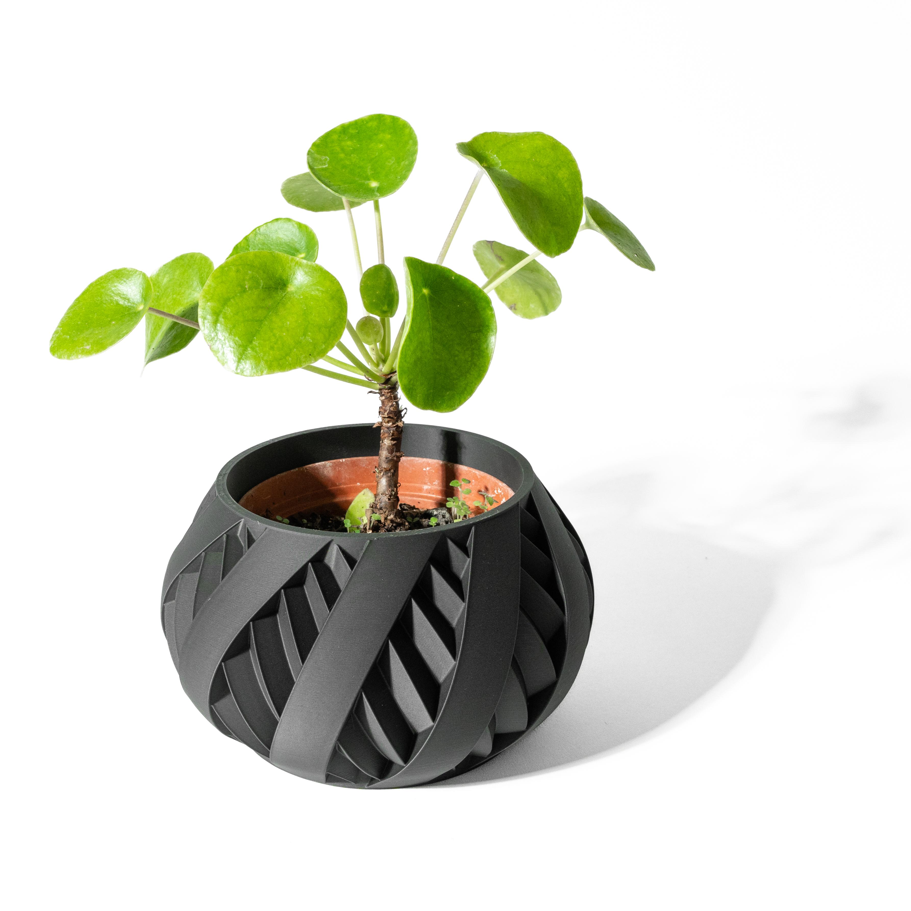 The Silvo Planter Pot with Drainage Tray & Stand: Modern and Unique Home Decor for Plants 3d model