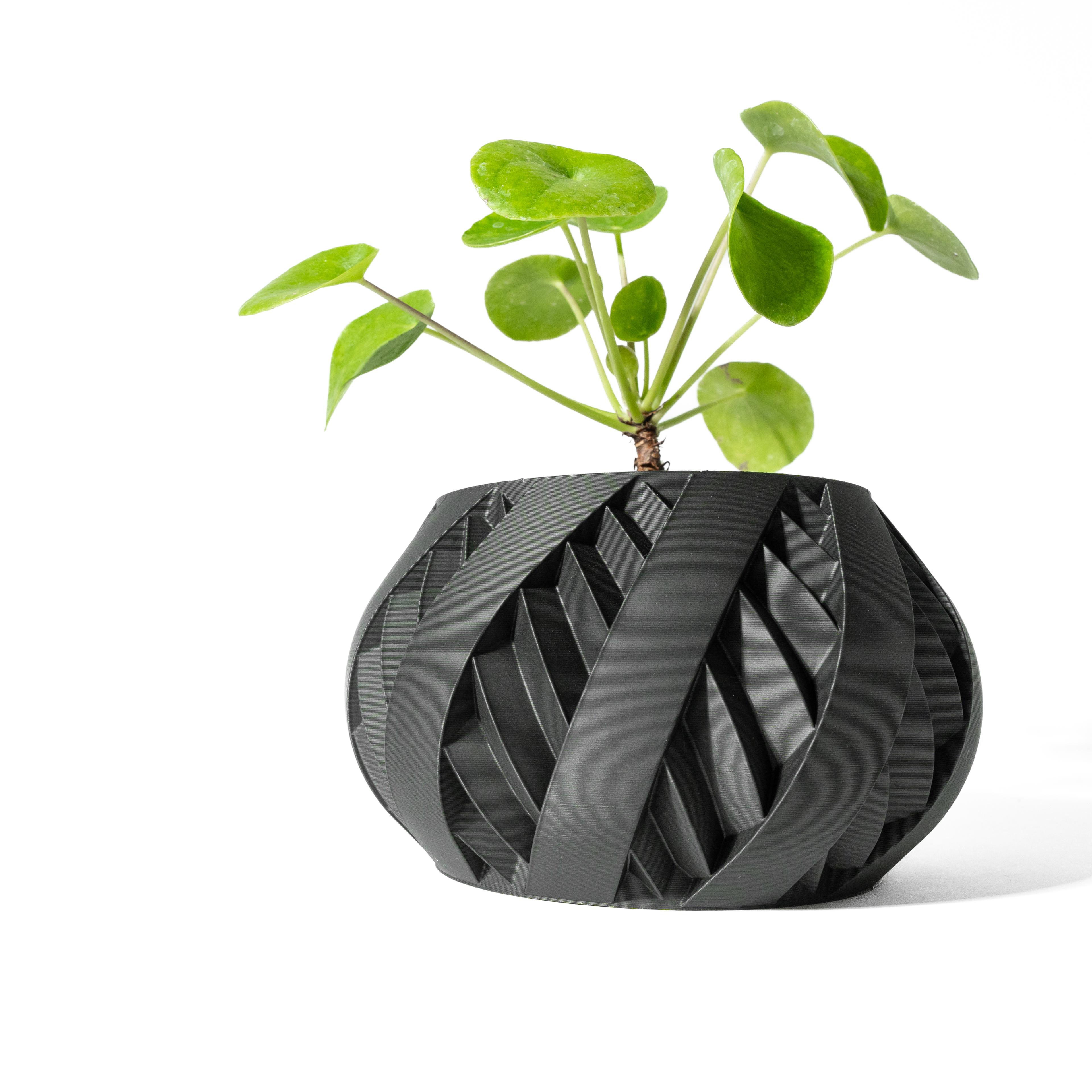 The Silvo Planter Pot with Drainage Tray & Stand: Modern and Unique Home Decor for Plants 3d model