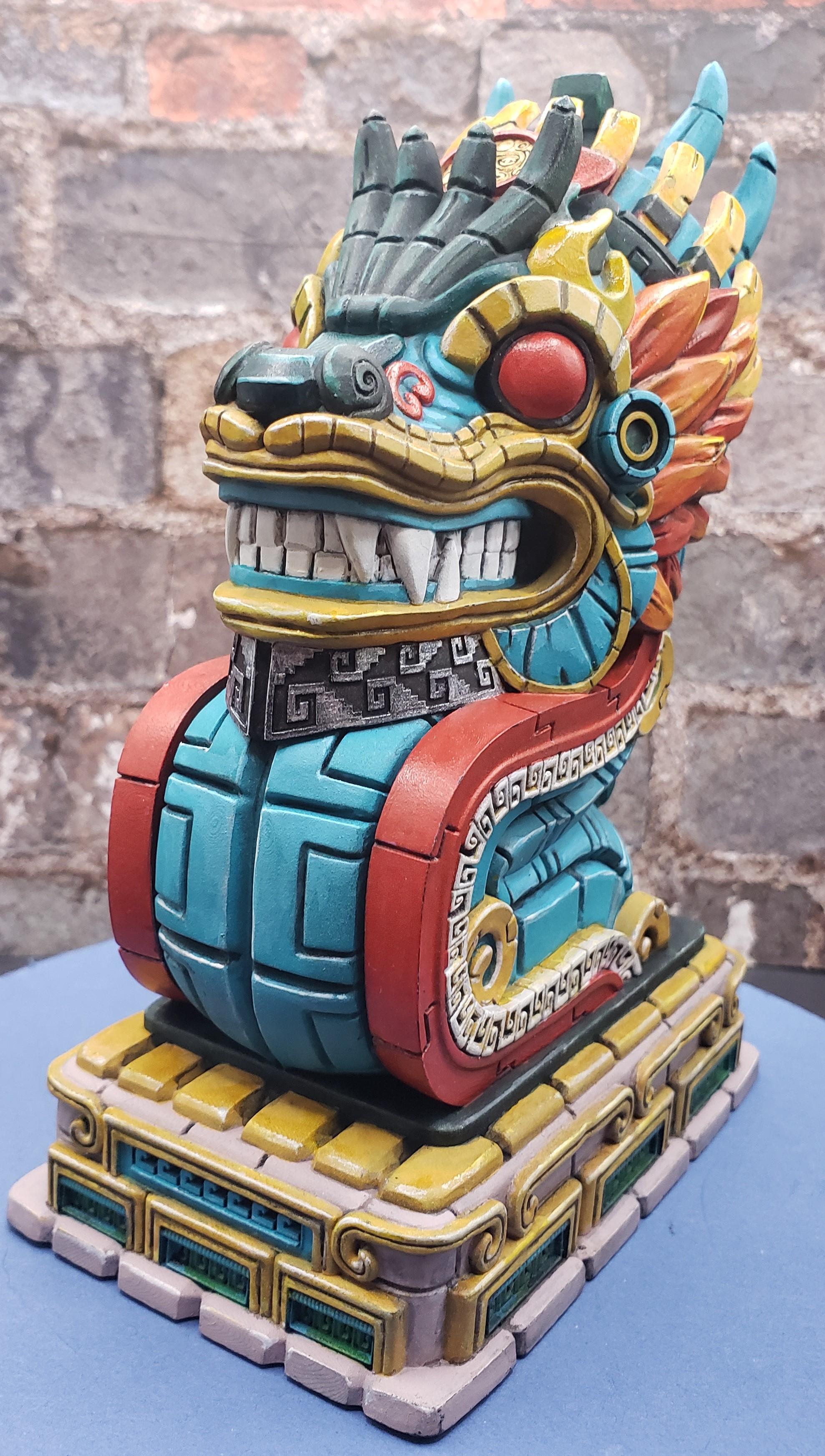 Aztec Dragon bust (Pre-Supported) 3d model