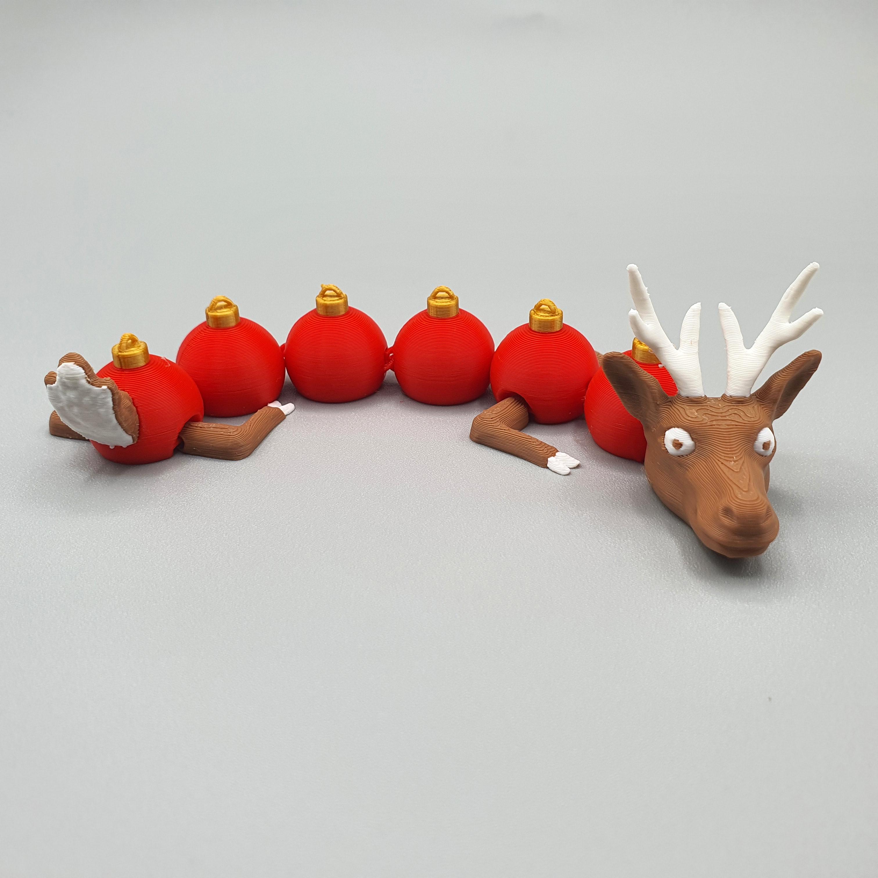 FLEXIBLE ORNAMENT DEER CHRISTMAS ARTICULATED DEER DRAGON 3d model