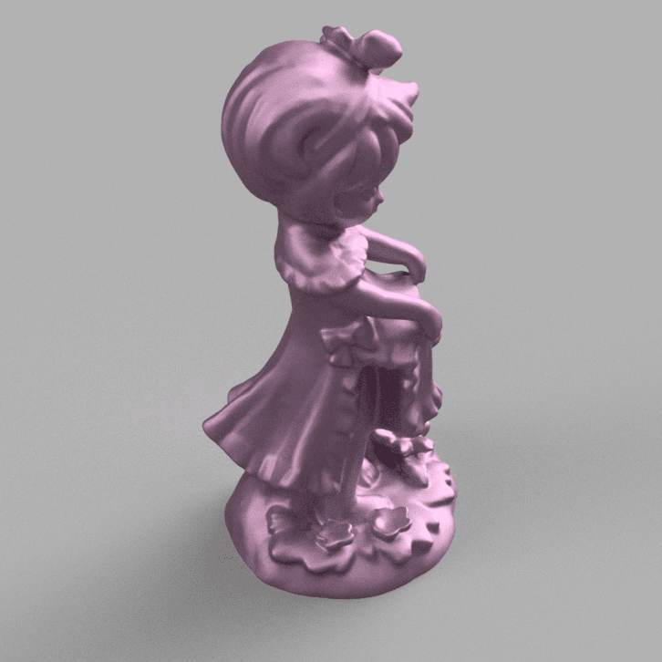 Girl flower 3d model