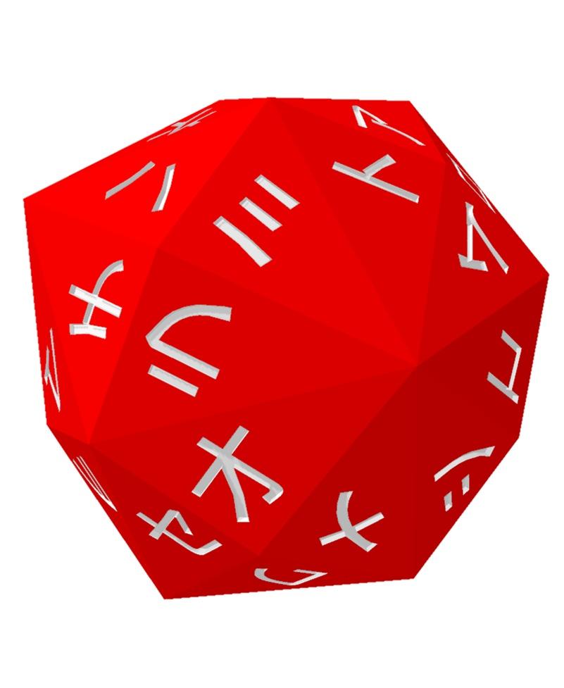 Katakana Japanese Alphabet d48 Polyhedral Die 3d model