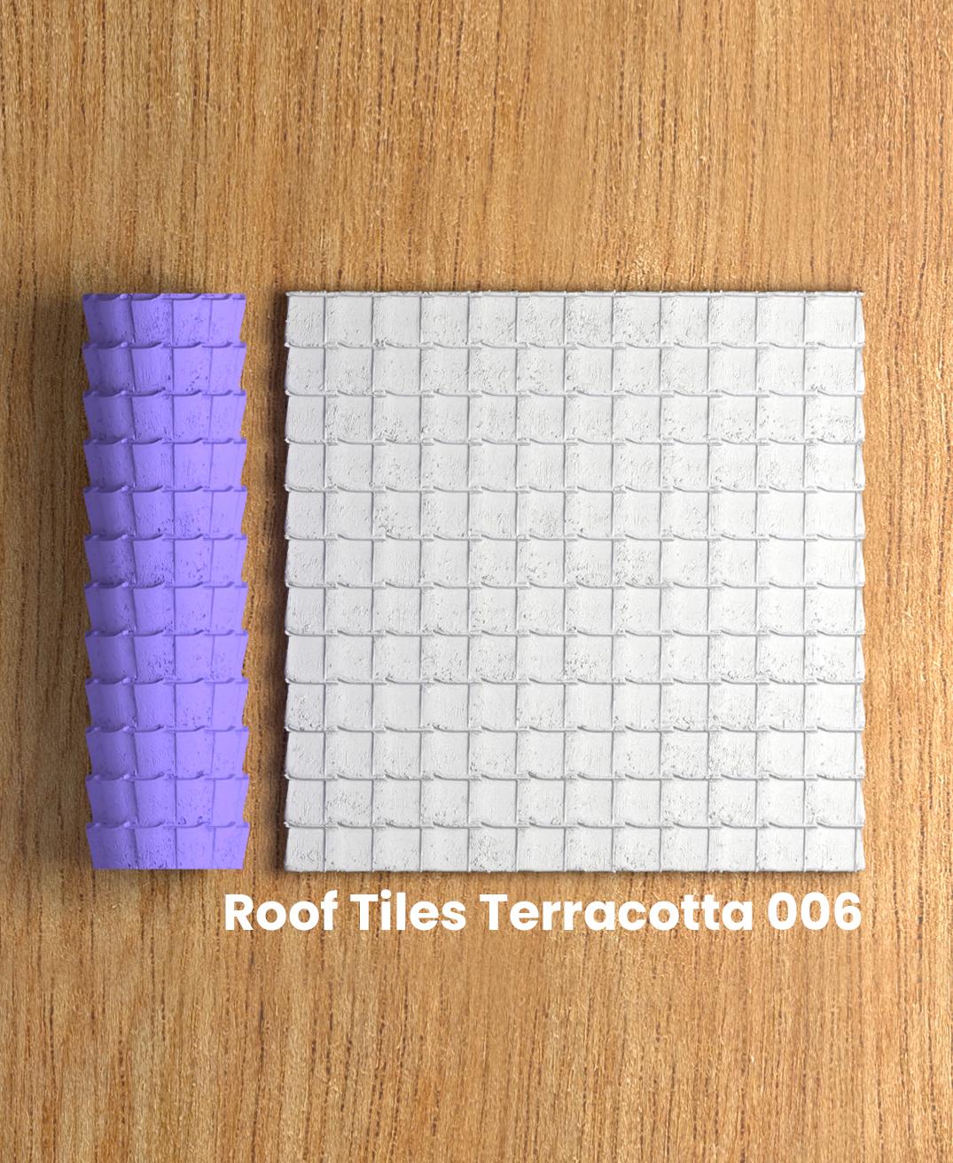 Collection Fuchsia | Roof Tiles Terracotta 006 | Polymer Clay Seamless Texture Roller 3d model