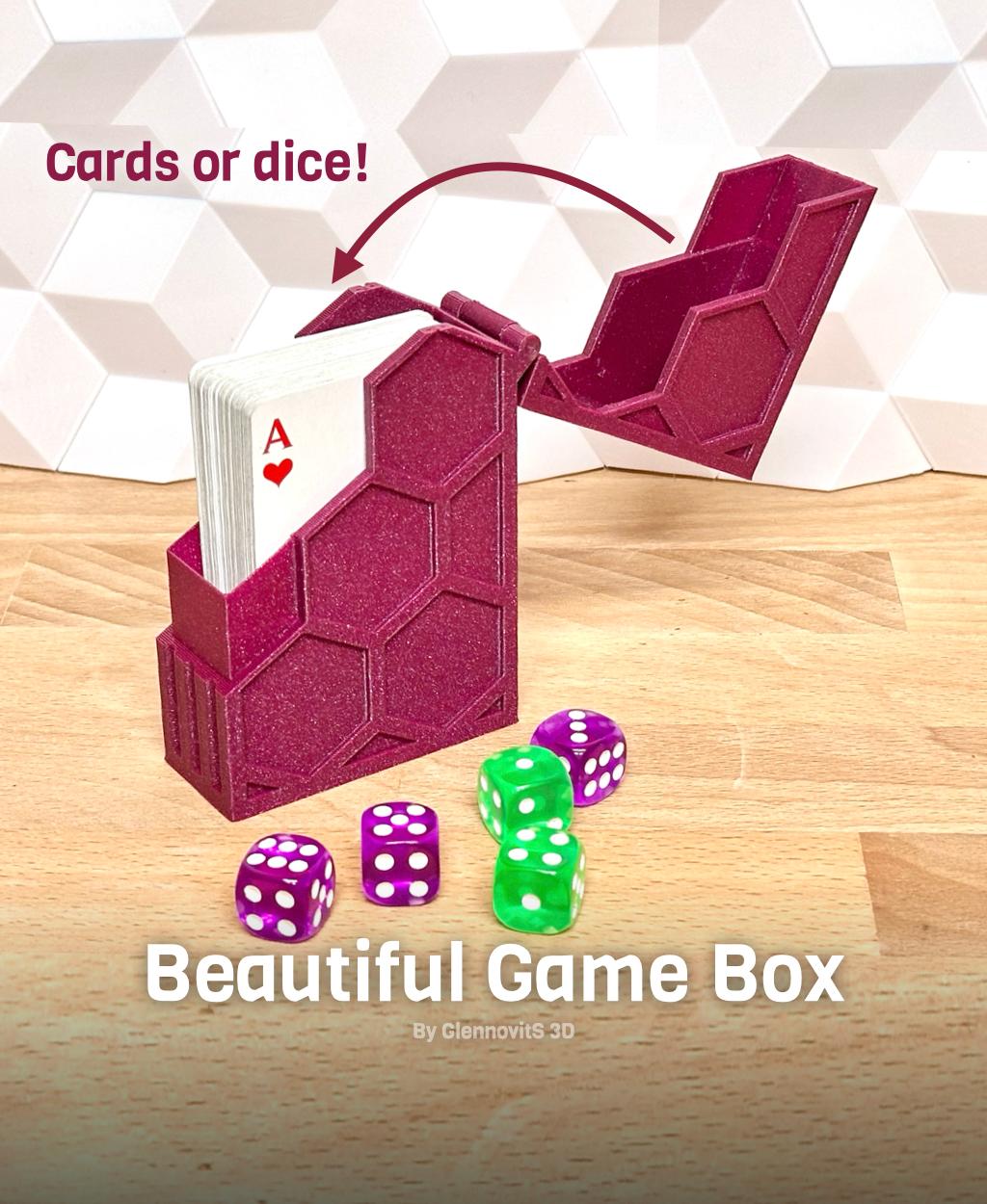 Beautiful Game Box (For Cards or Dice) 3d model