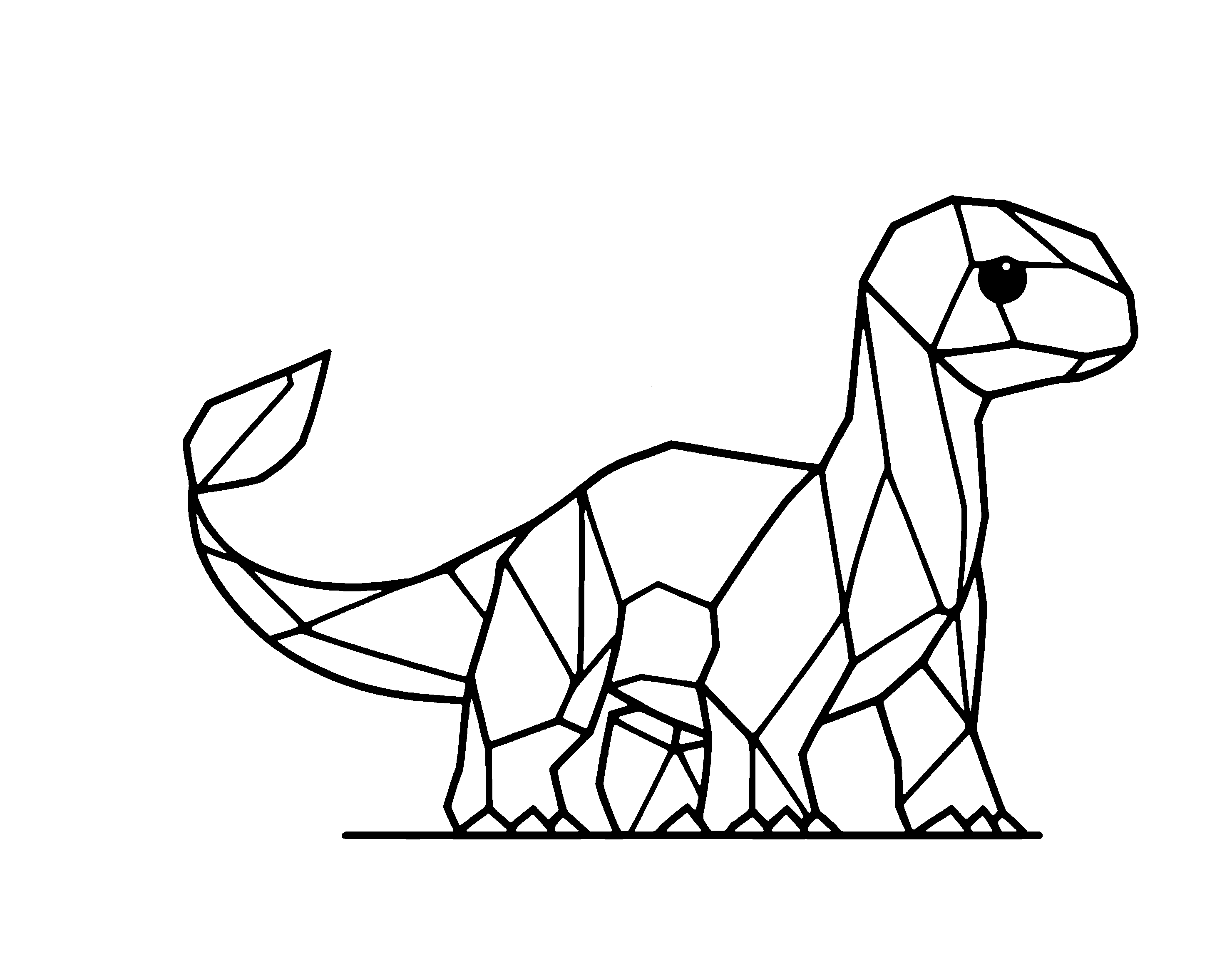 Geometric Littlefoot wallart from the land before time 3d model