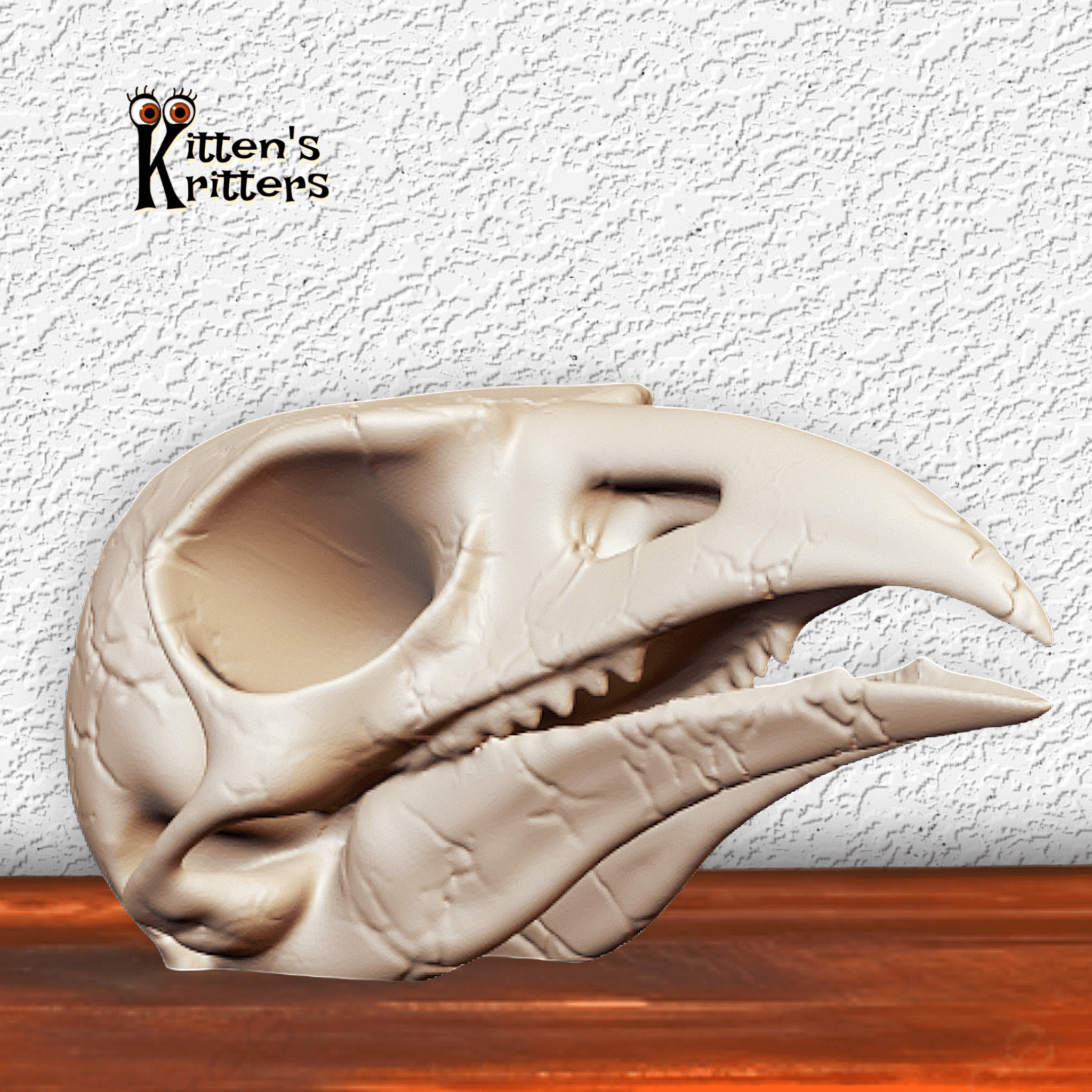 Desert Predator Skull Prehistoric Bird Skeleton Figurine 3d model