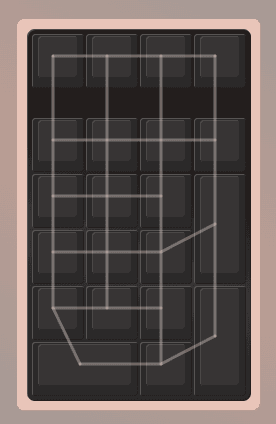 Prototype: 3D Printed HOT SWAP Mechanical keyboard. - The matrix, seen from above, for soldering, flip horizontally - 3d model