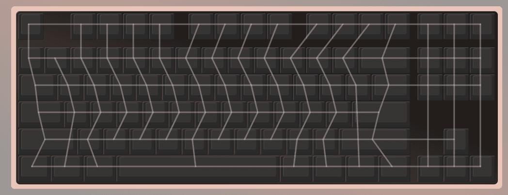 Prototype: 3D Printed HOT SWAP Mechanical keyboard. - The matrix, seen from above, for soldering, flip horizontally - 3d model