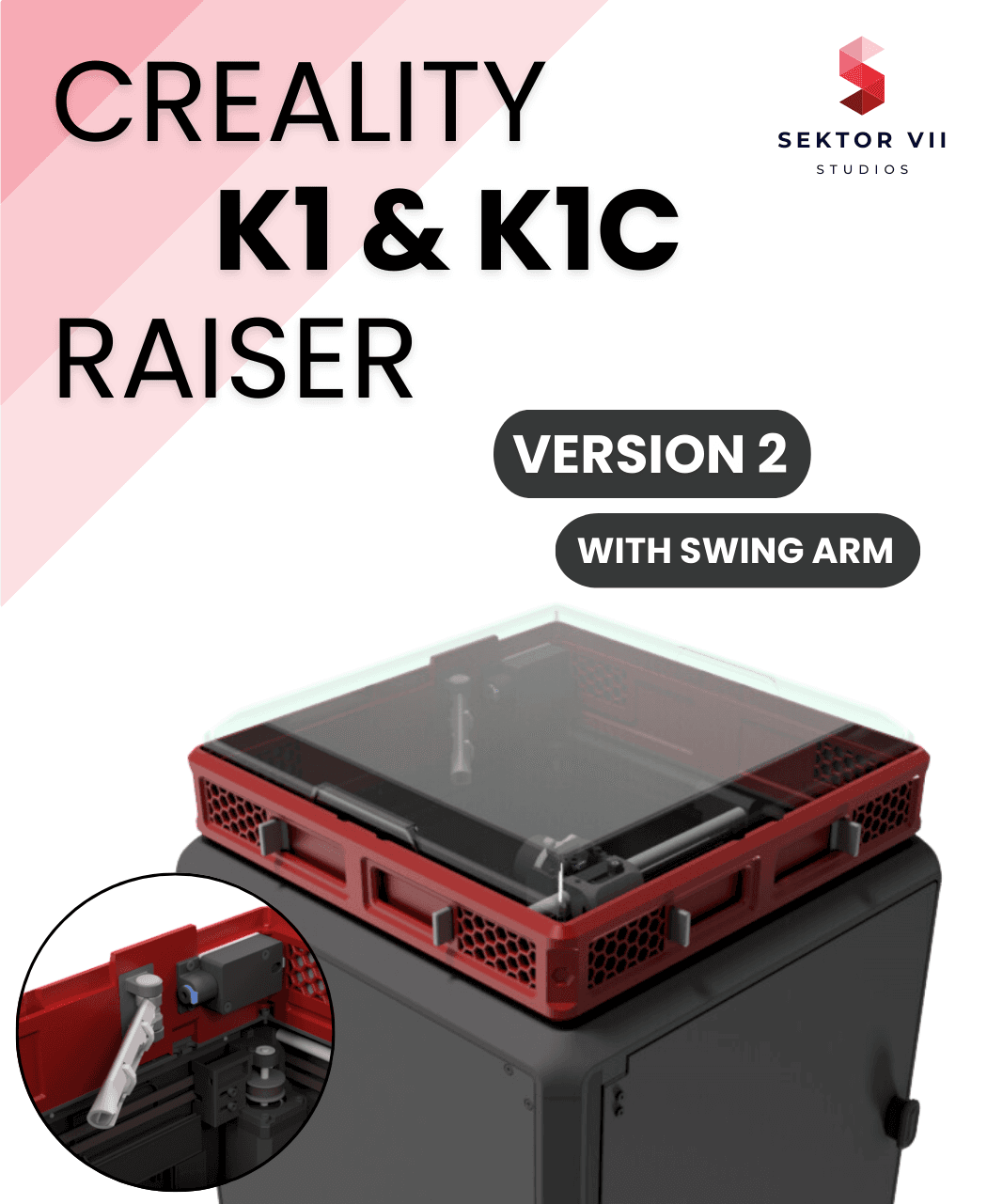 CREALITY K1 & K1C RAISER / DECKEL / TOP COVER / UPGRADE (VERSION 2) 3d model