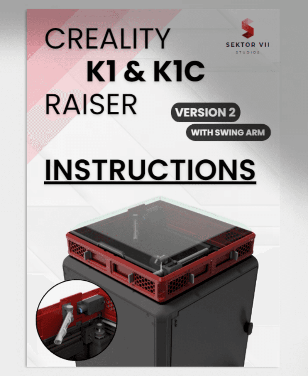 CREALITY K1 & K1C RAISER / DECKEL / TOP COVER / UPGRADE (VERSION 2) 3d model