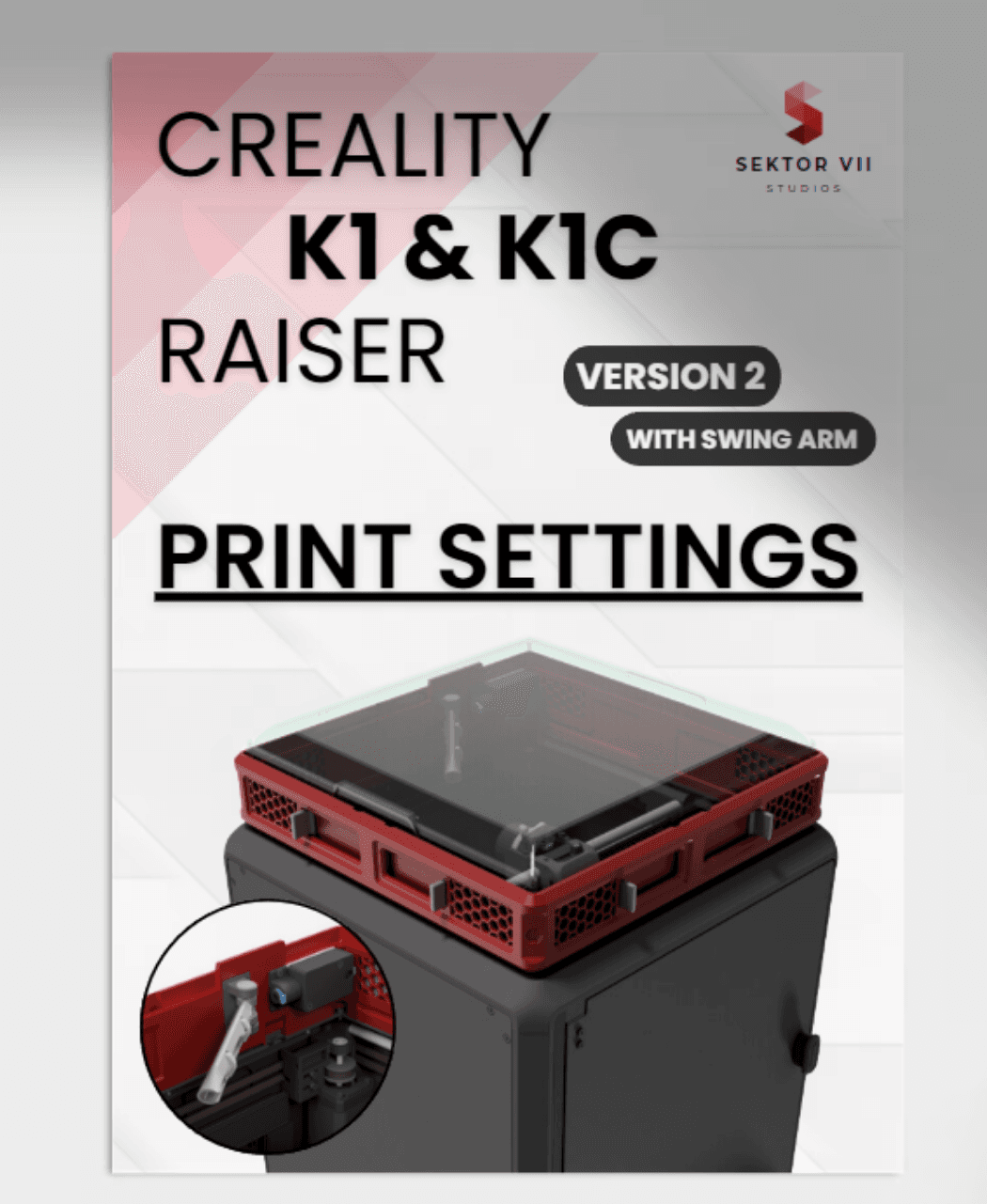 CREALITY K1 & K1C RAISER / DECKEL / TOP COVER / UPGRADE (VERSION 2) 3d model