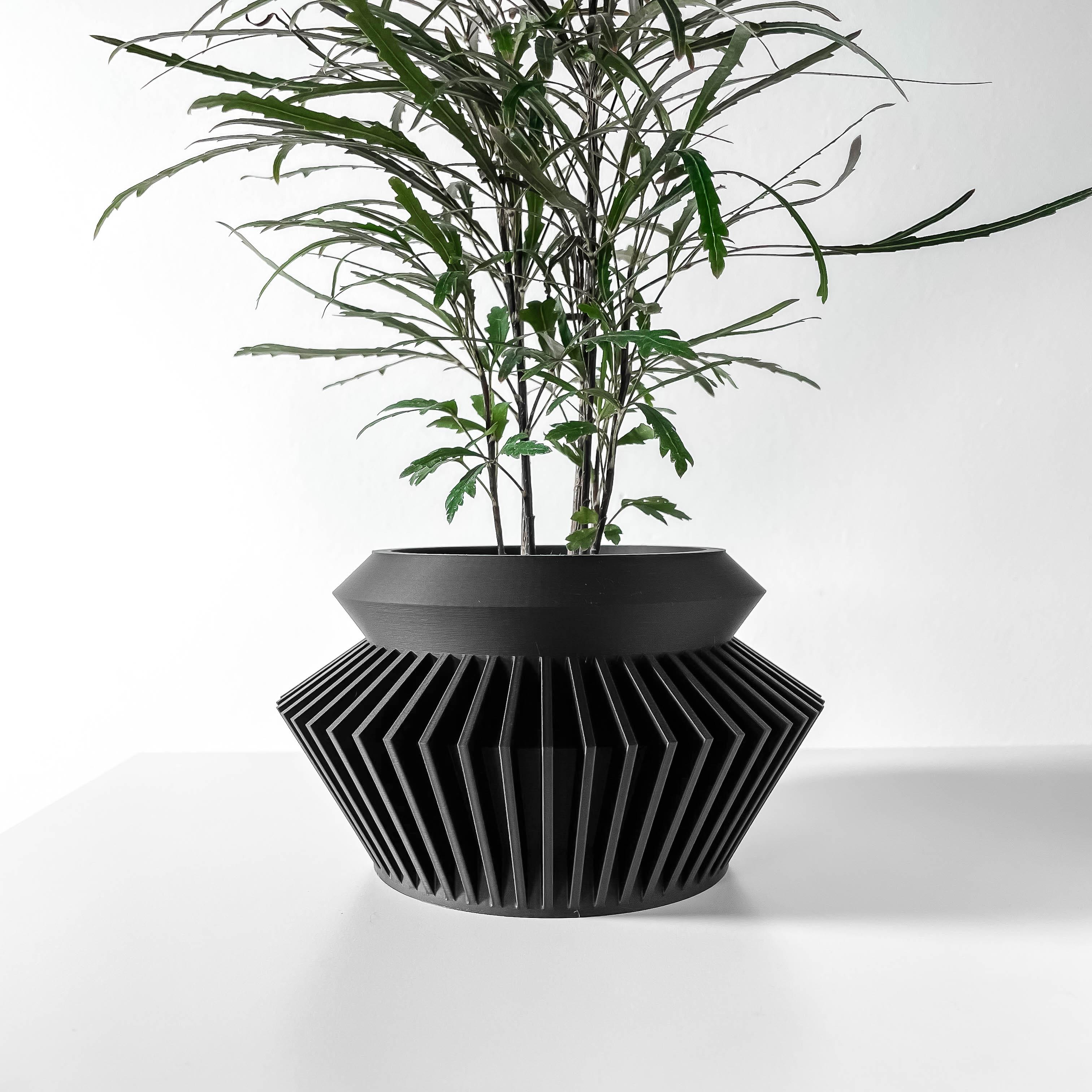 The Quano Planter Pot with Drainage Tray & Stand Included: Modern and Unique Home Decor for Plant 3d model