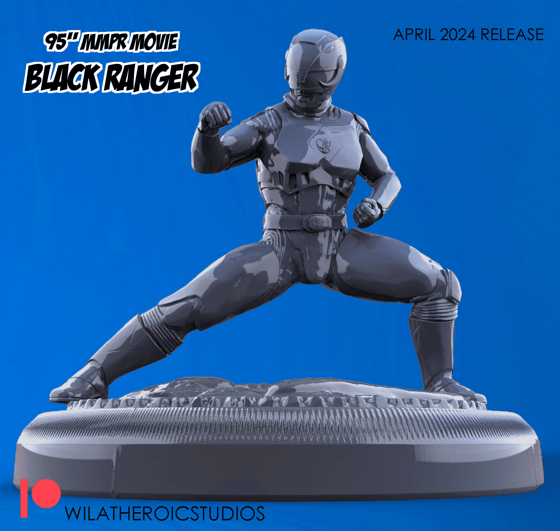 MMPR Movie Black Ranger Statue 3d model