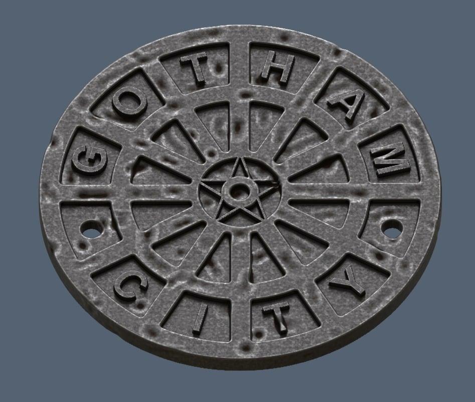 Gotham City Manhole Cover Coaster (Batman) 3d model