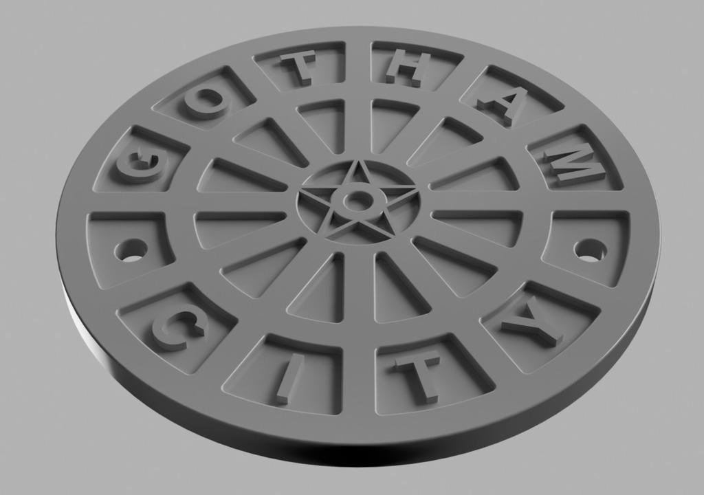 Gotham City Manhole Cover Coaster (Batman) 3d model