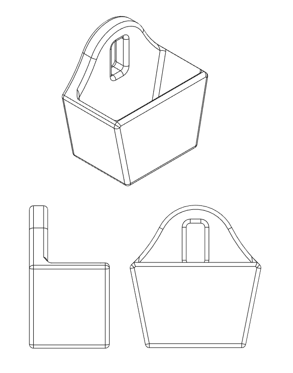 Compact Scissor Holder for Skadis 3d model