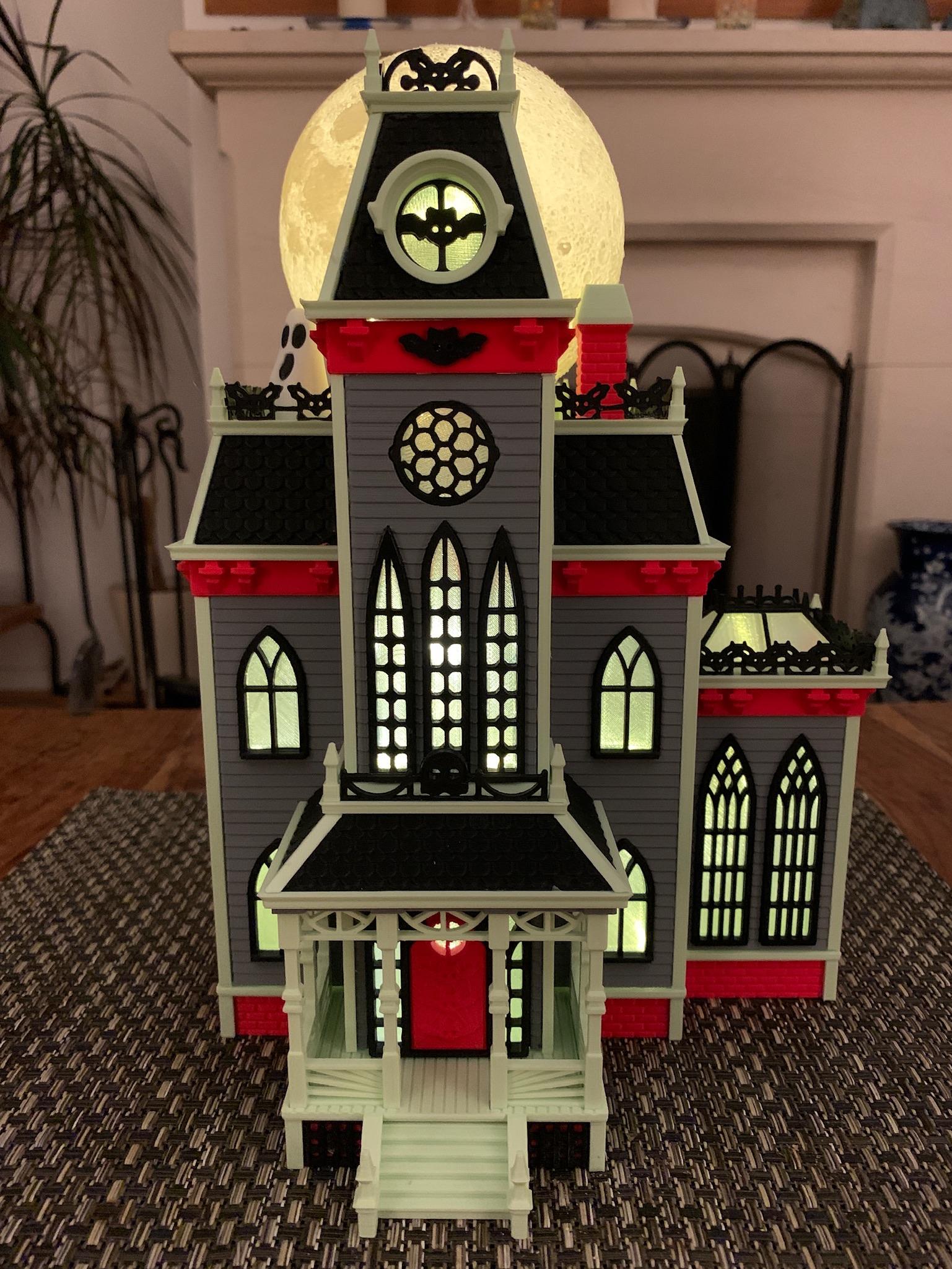 Haunted House w/ 3D Moon 3d model