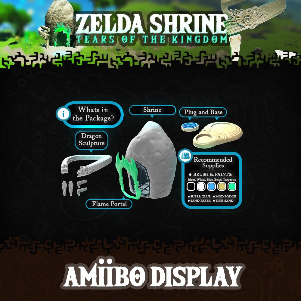 Zelda TOTK Shrine, Amiibo Display 3d model