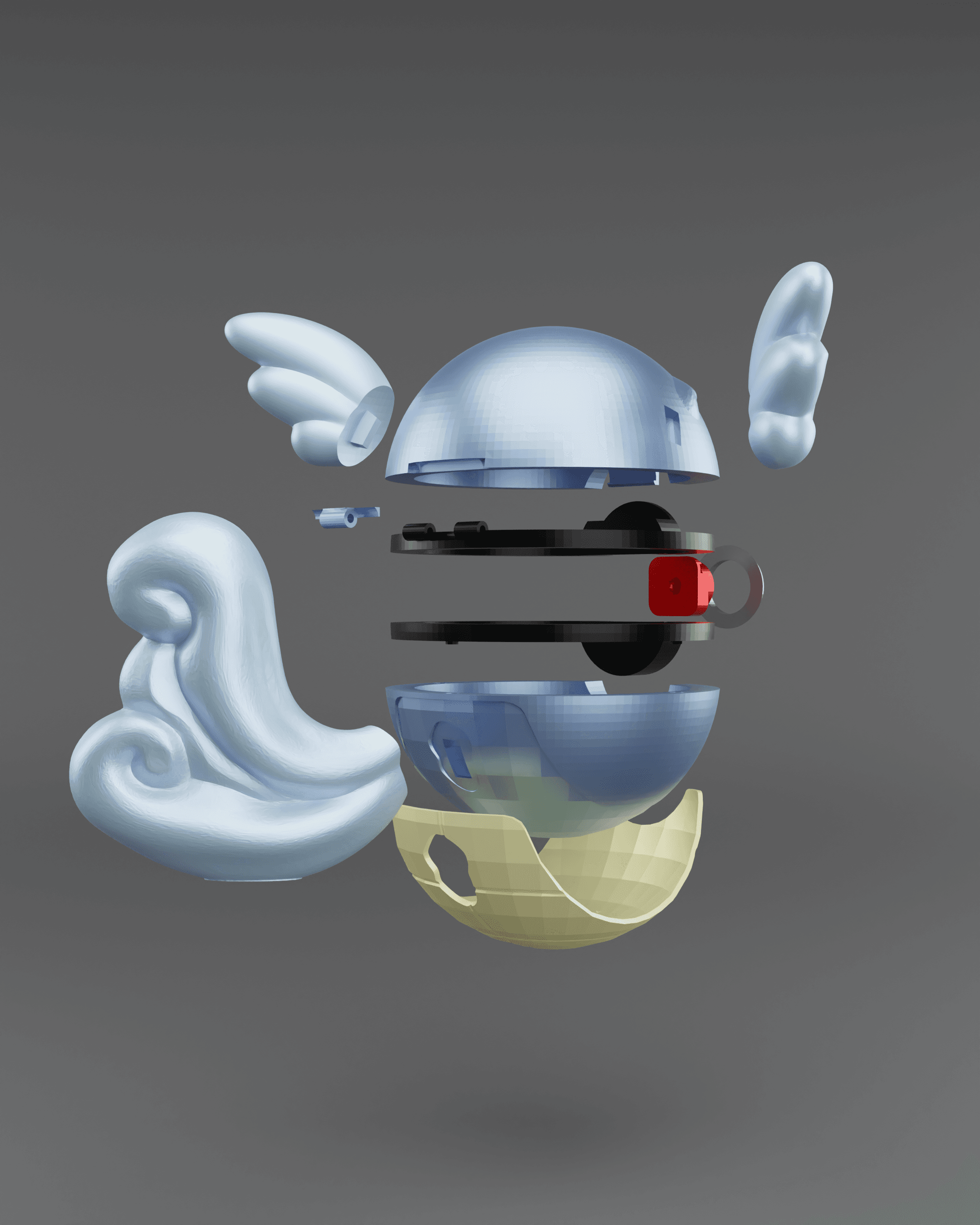 WartortBall Wartortle Themed Opening Pokeball - Fan Art 3d model