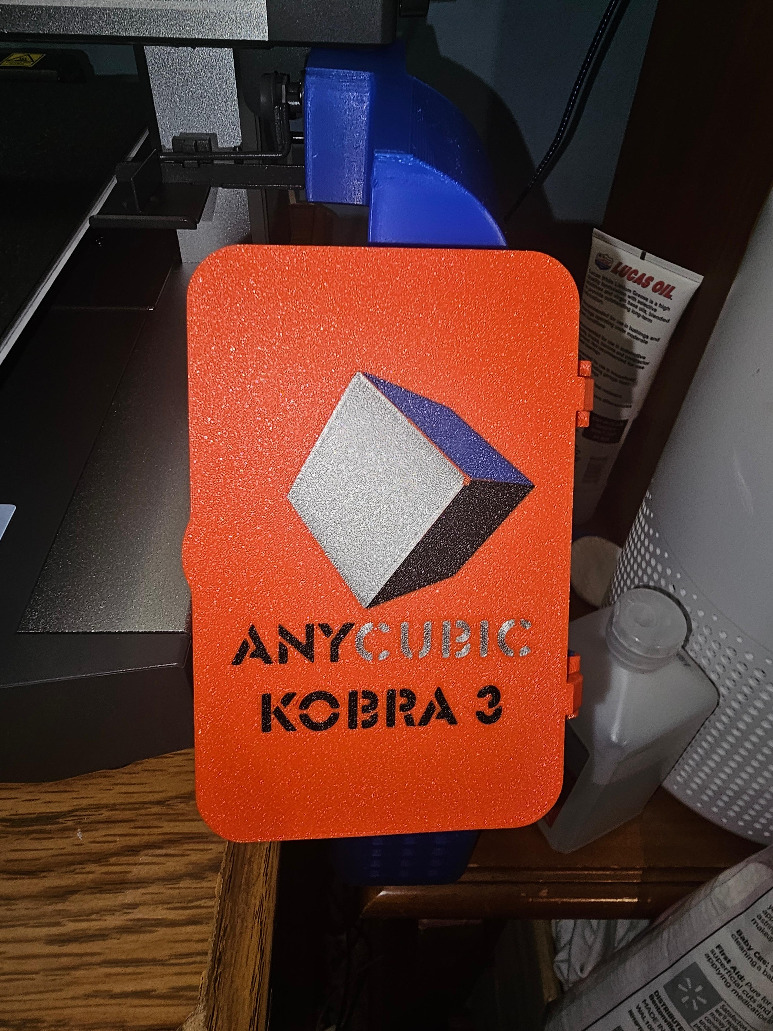 Anycubic Kobra 3 Protector - My take in red. I messed up the color matching on the logo but it looks great!!  - 3d model