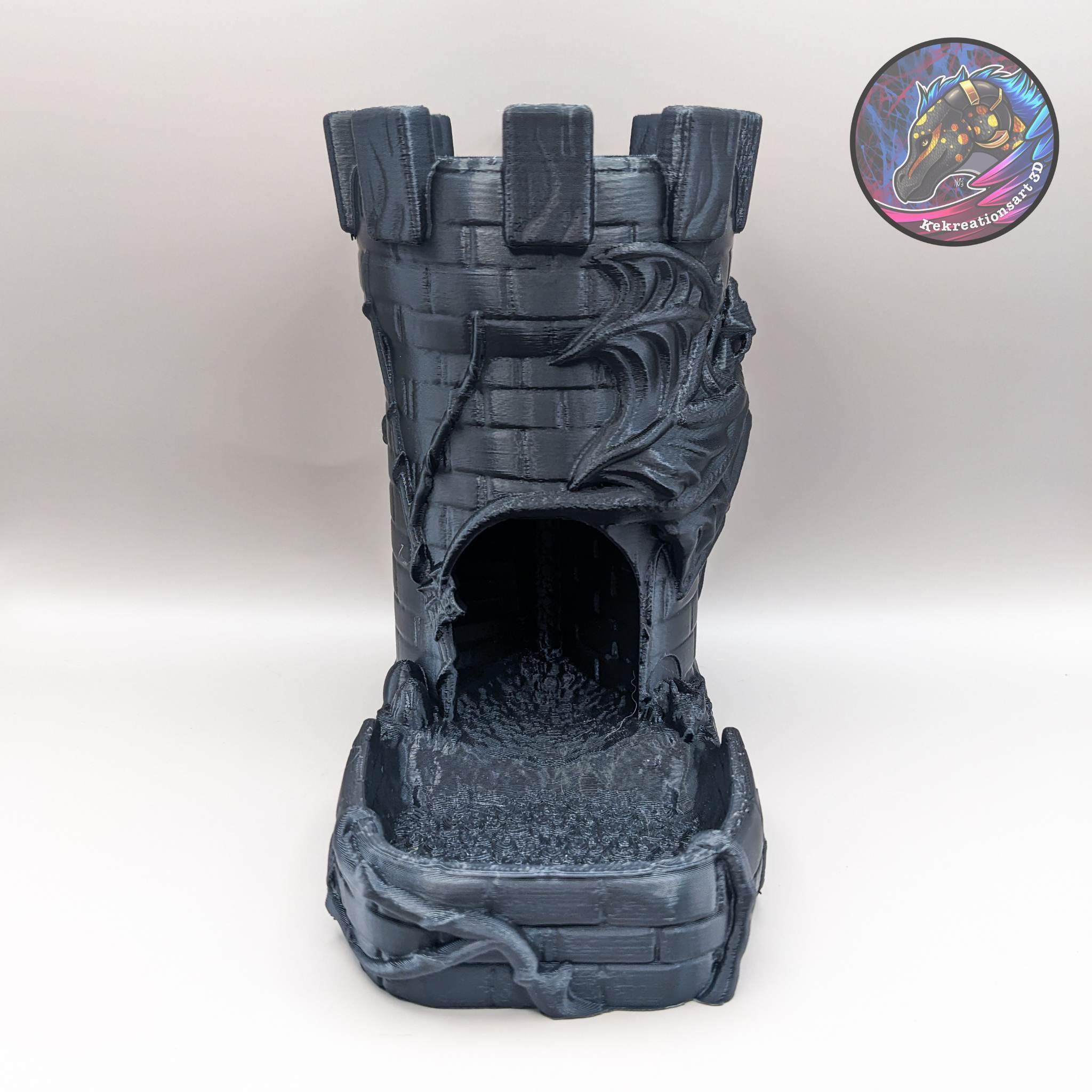 castle dragon dice tower 3d model