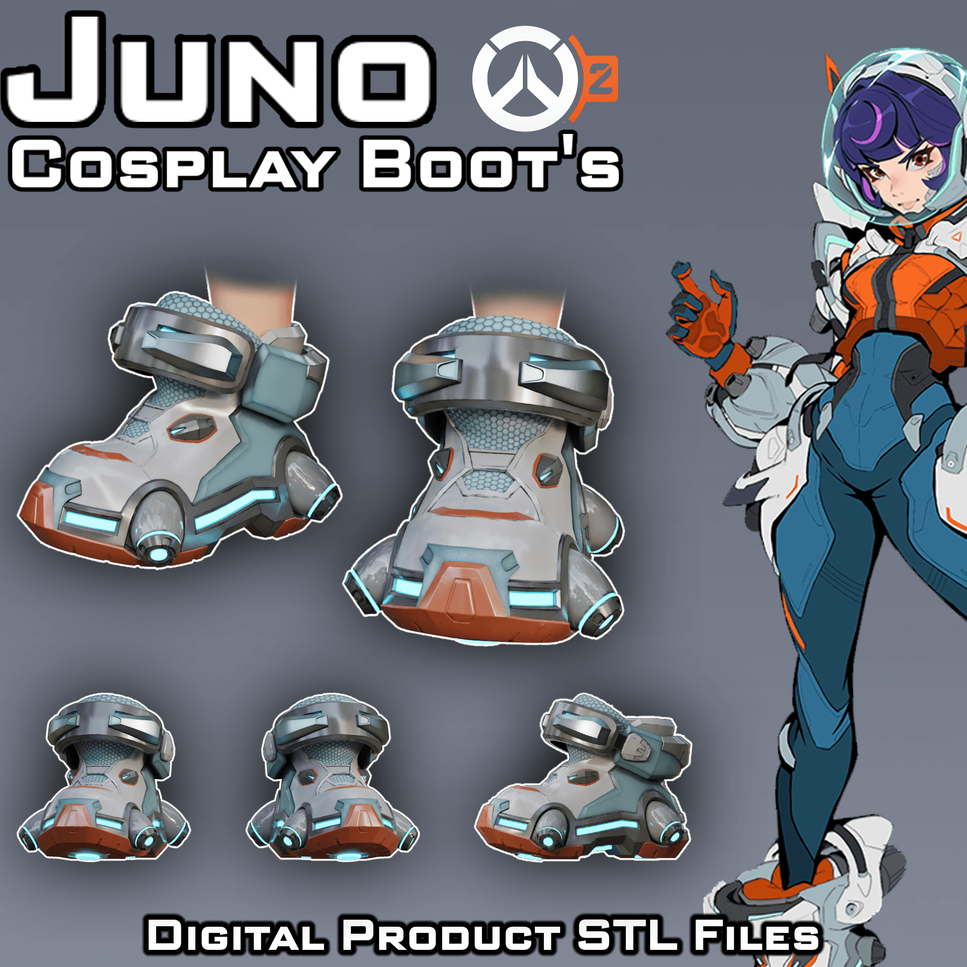 Si Fi Juno Space Ranger Boots Overwatch 2 3d model