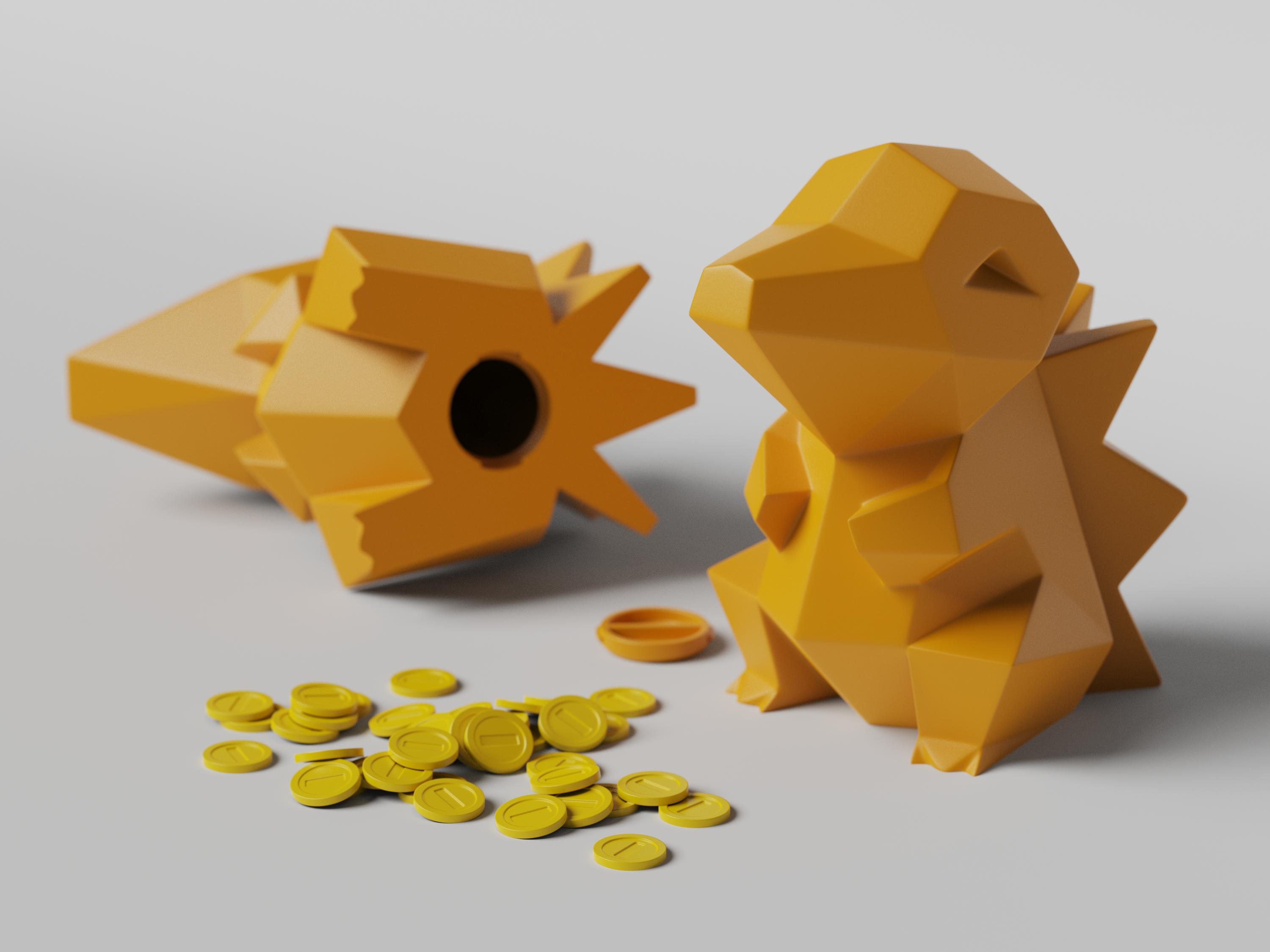 Low-poly Cyndaquil - Piggy Bank 3d model