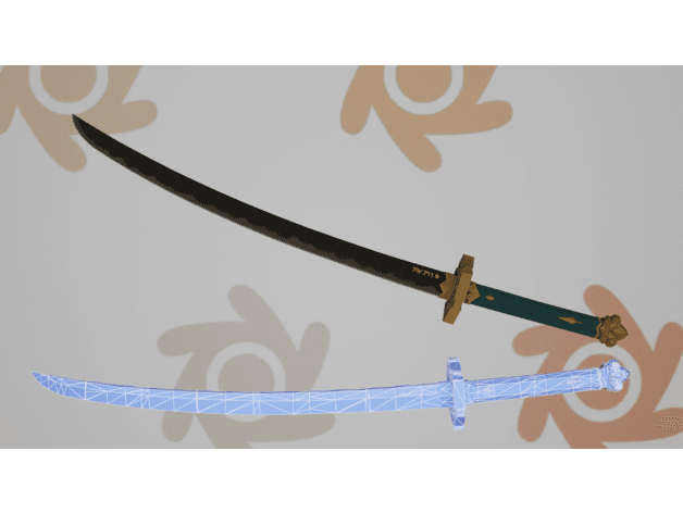 Ganons Gloom Sword totk 3d model