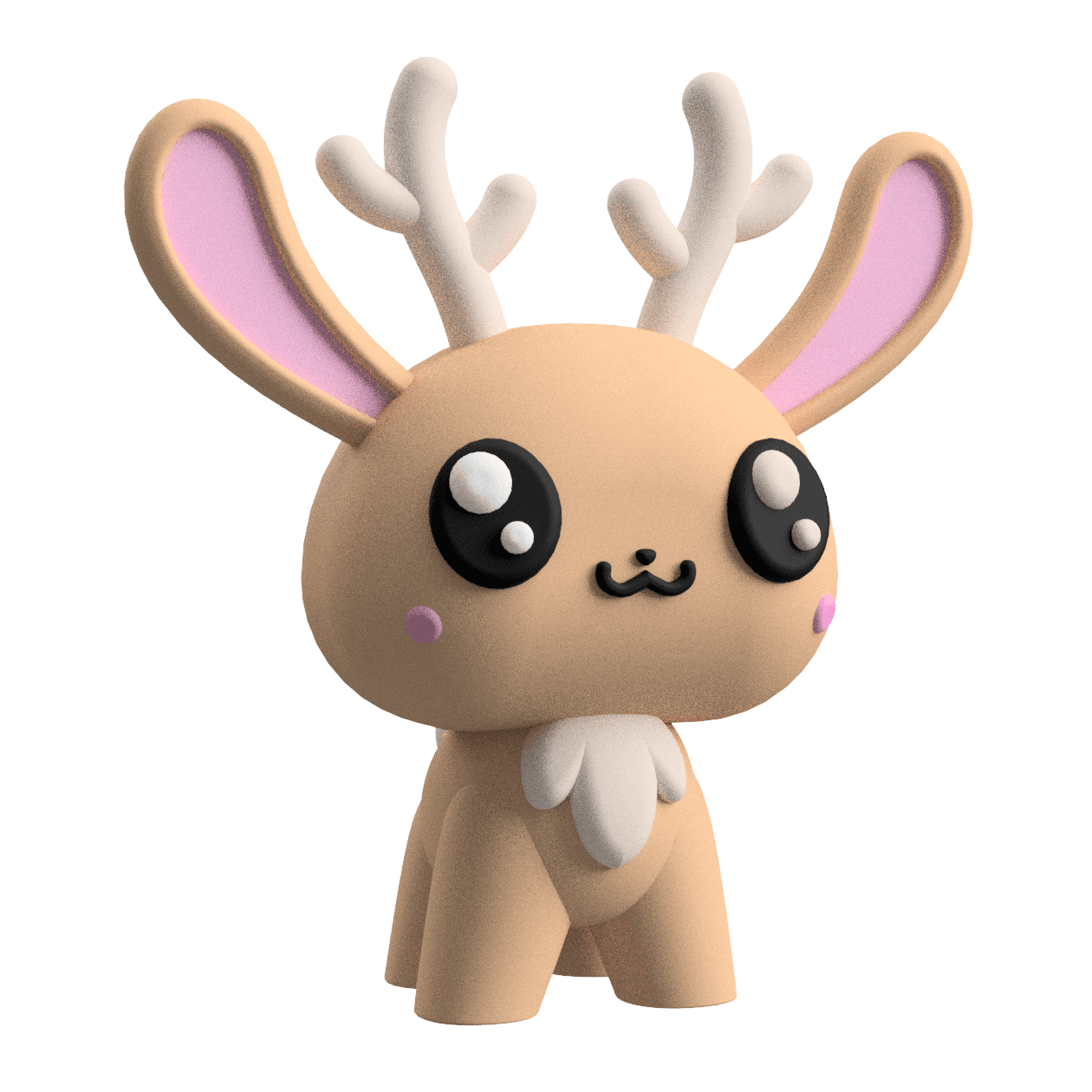 Cute Cryptid Jackalope Art Toy Figure - Royalty-Free 3d model