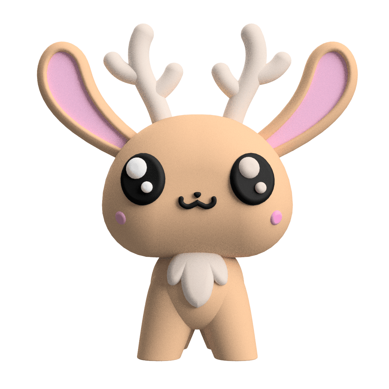 Cute Cryptid Jackalope Art Toy Figure - Royalty-Free 3d model