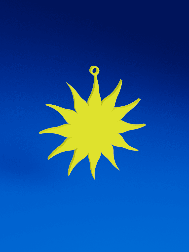 Sun Earring 3d model