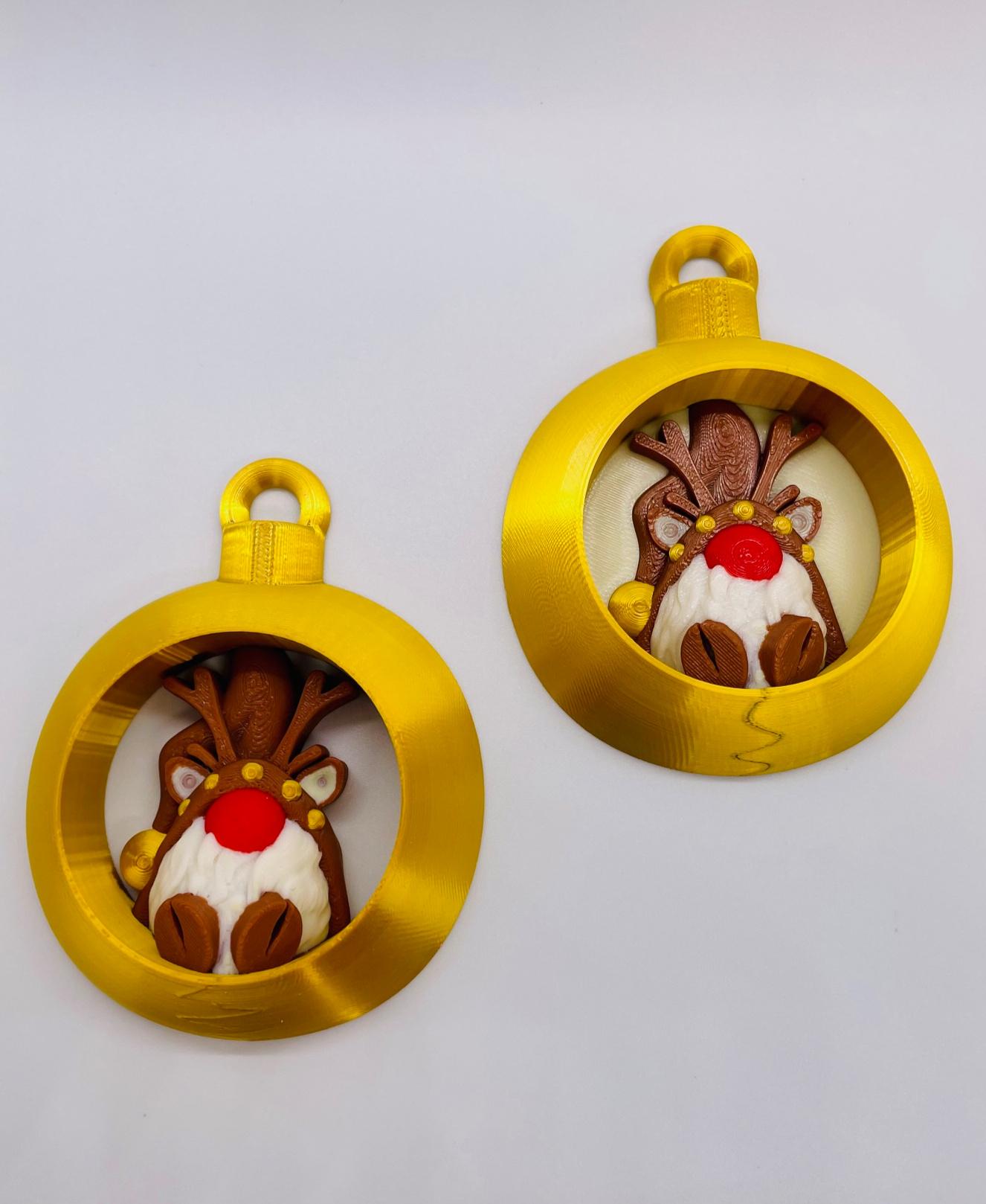 Reindeer Gnome Ornament Set 3d model