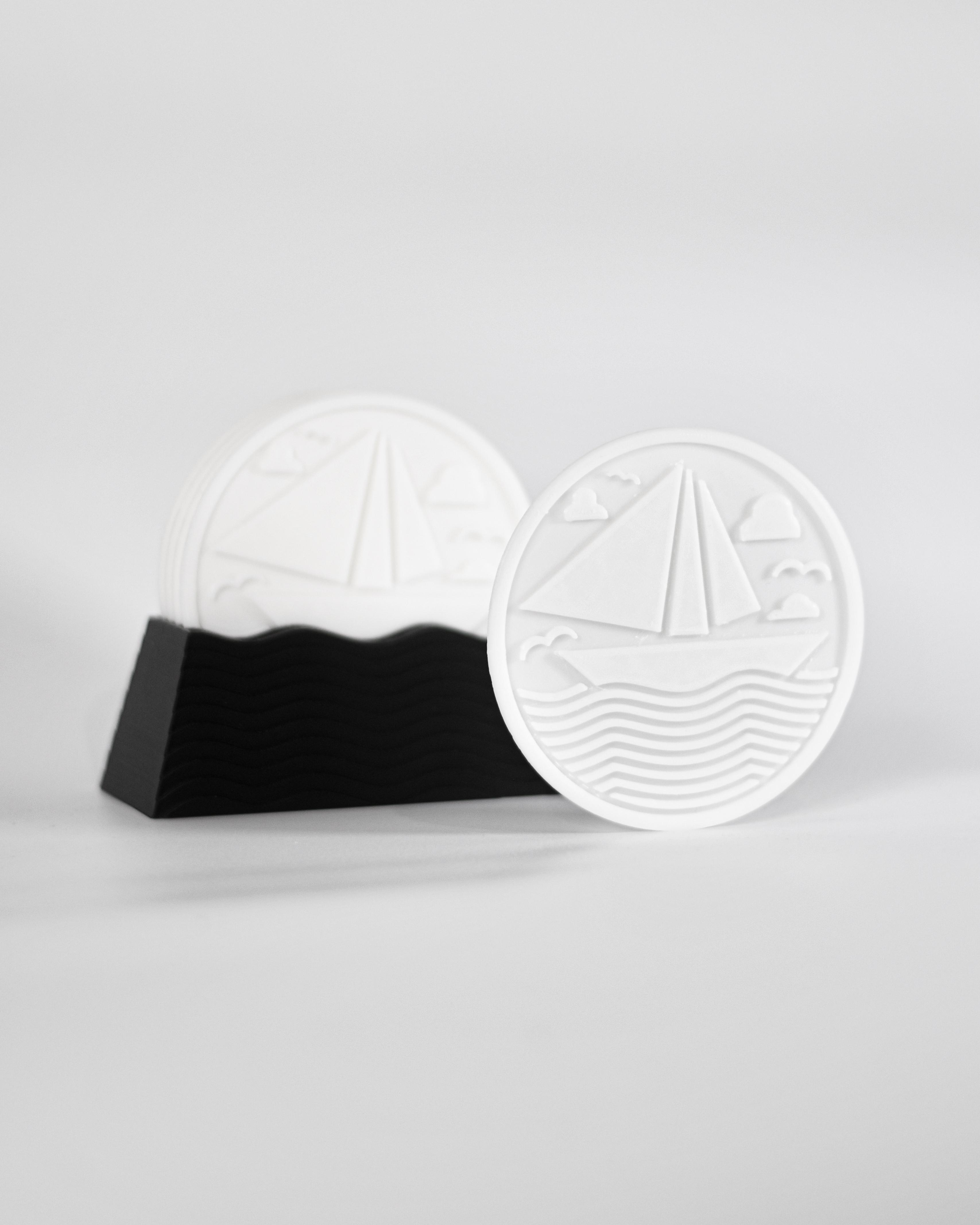 Sailing Coaster with Wave Holder 3d model