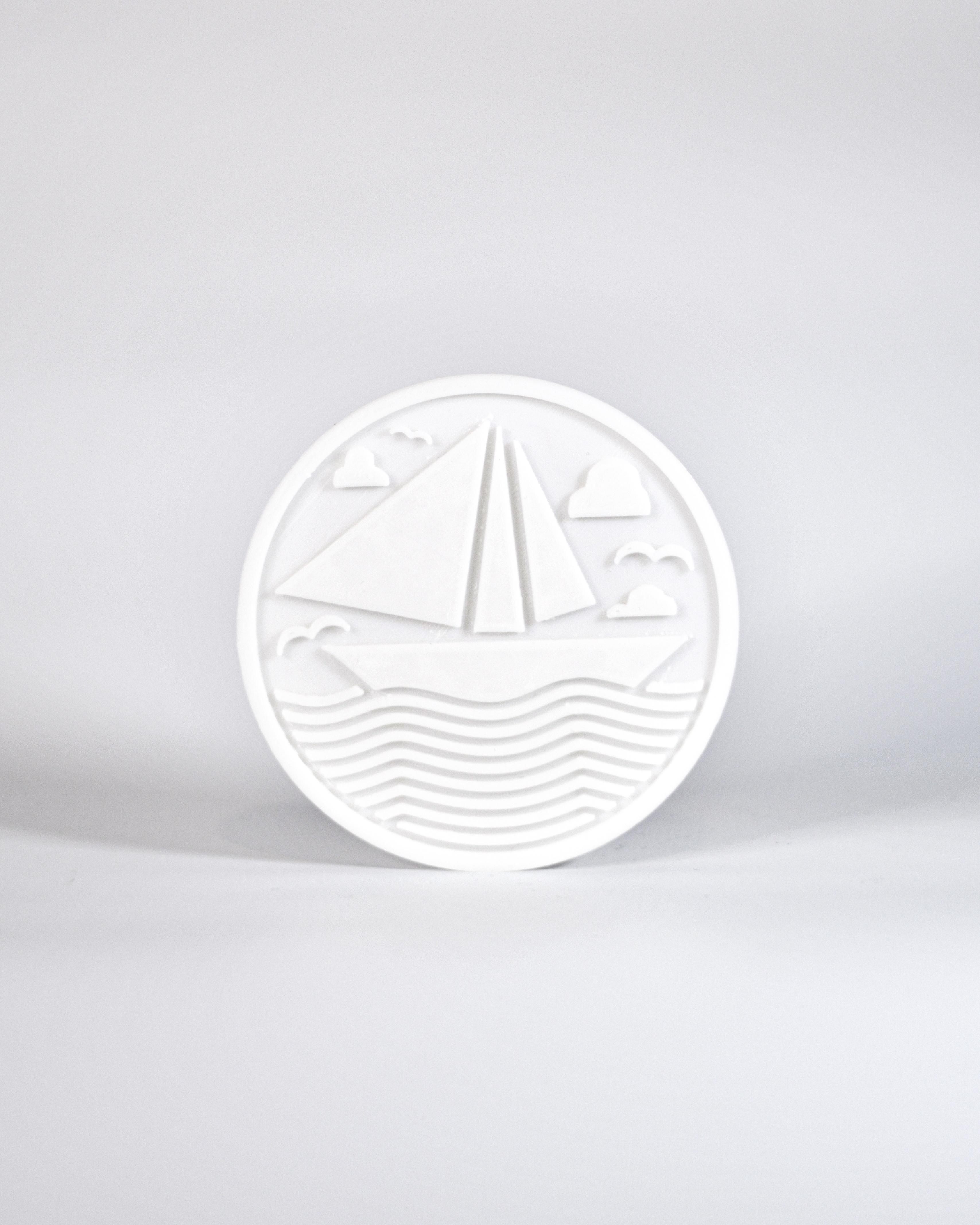 Sailing Coaster with Wave Holder 3d model