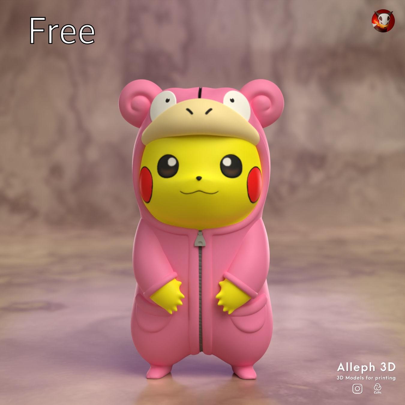 Cosplay Pikachu - Slowpoke 3d model