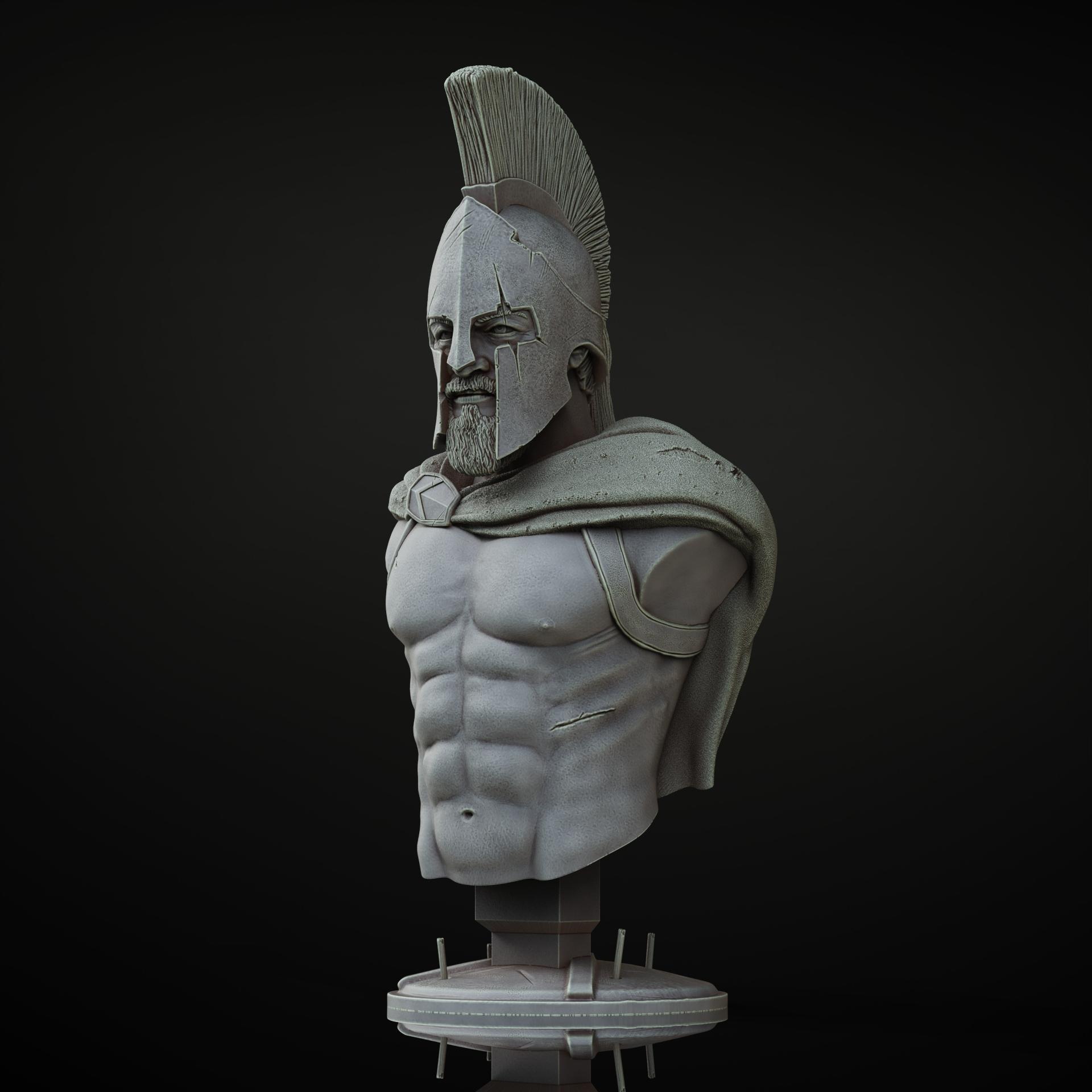 Battle Leonidas Bust - 300 3d model